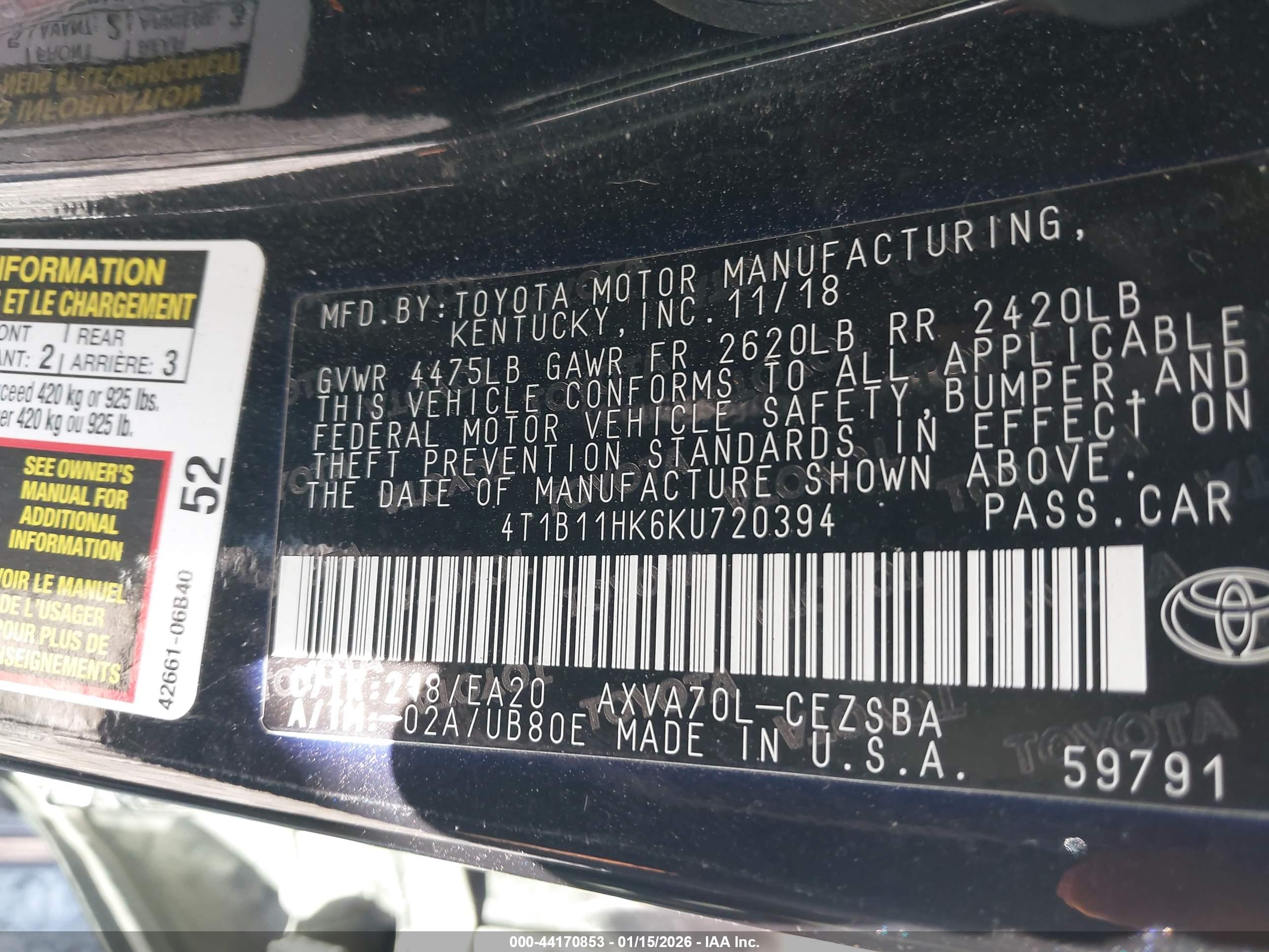 TOYOTA CAMRY image 9