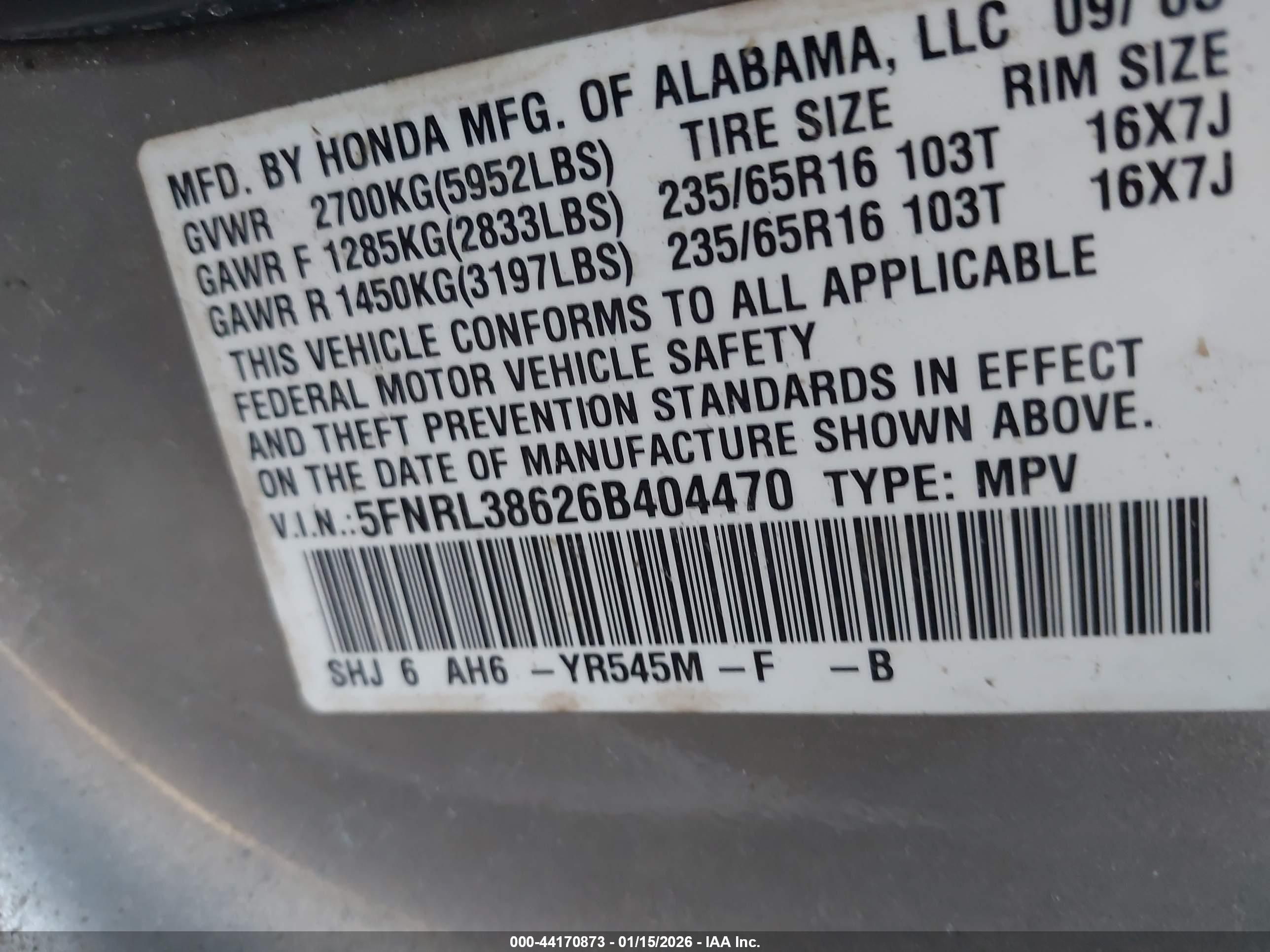 HONDA ODYSSEY image 9
