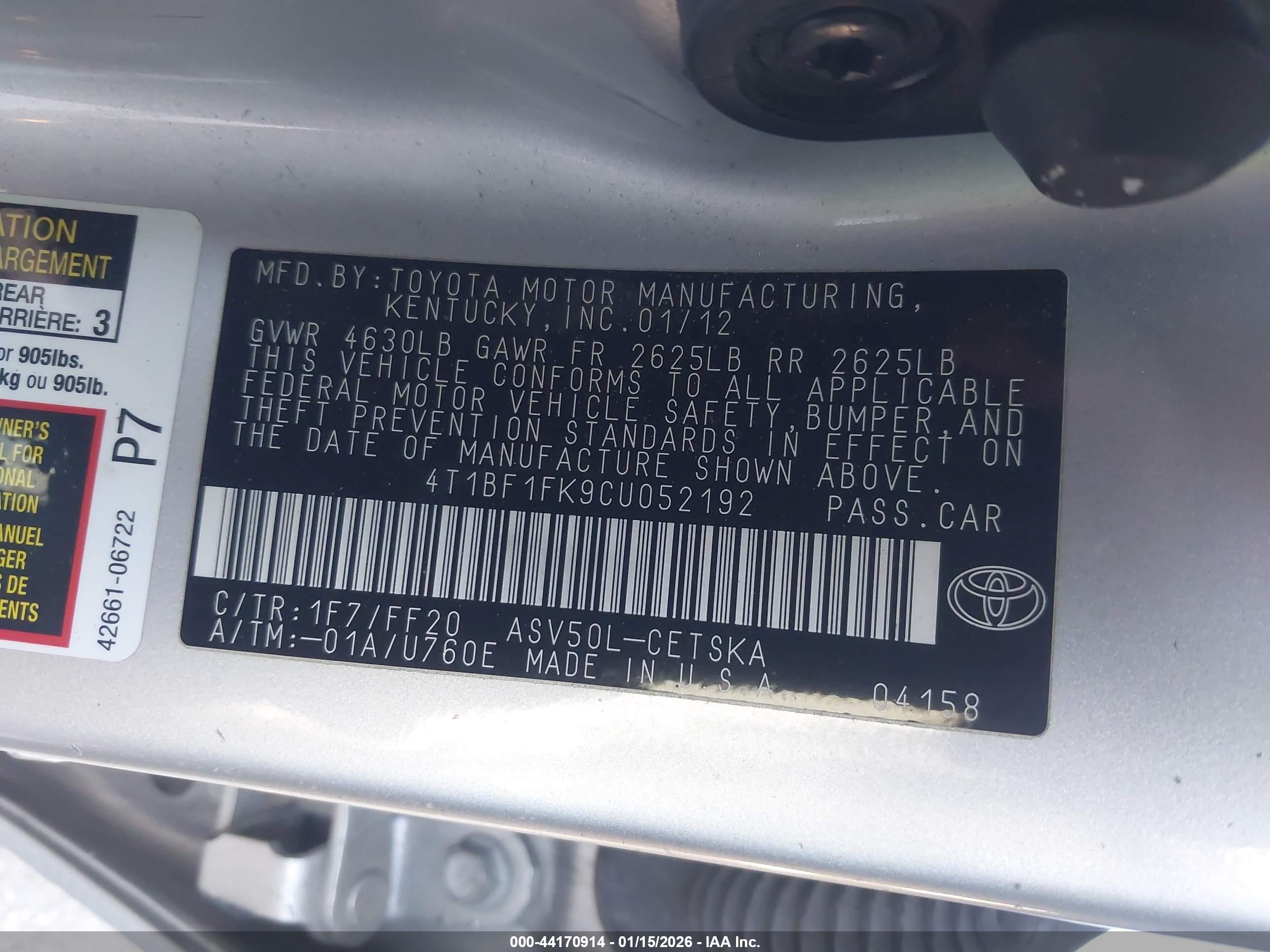 TOYOTA CAMRY image 9