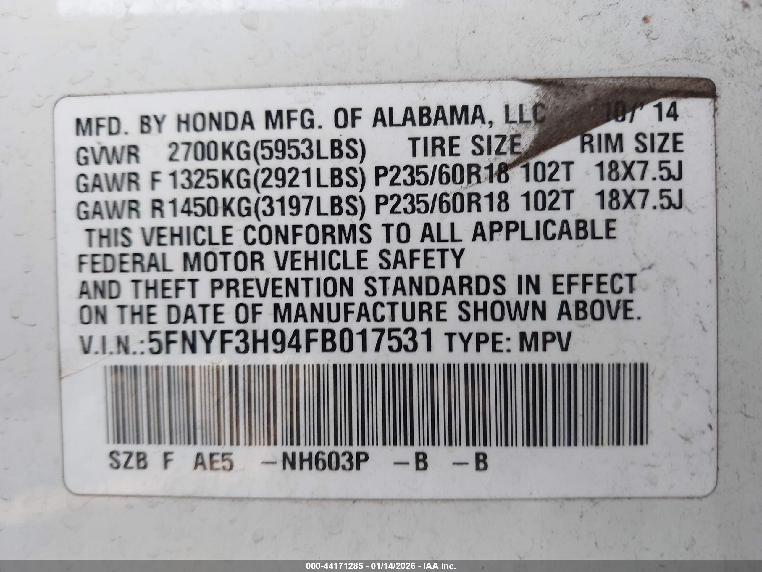 HONDA PILOT image 9