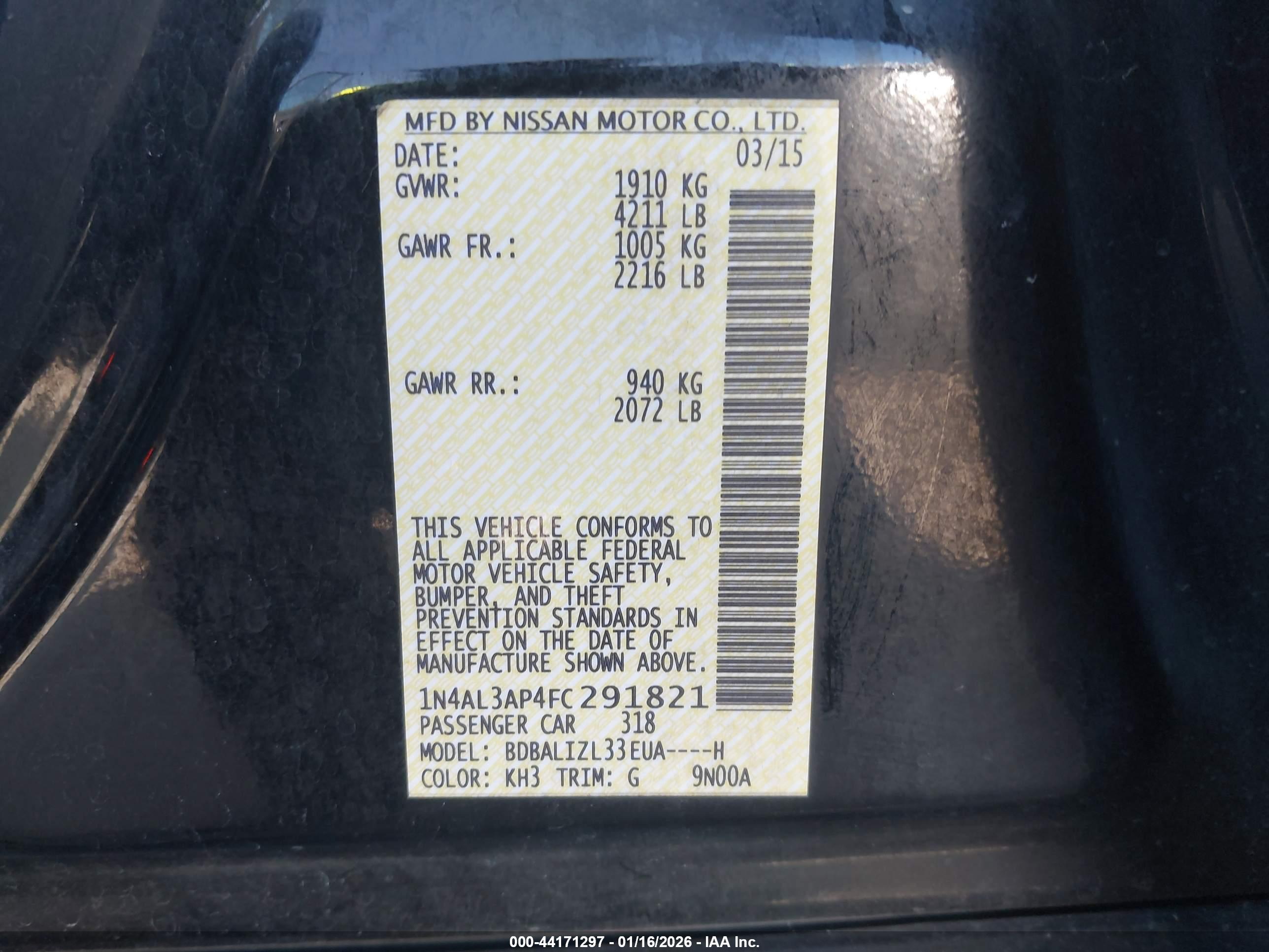 NISSAN ALTIMA image 9