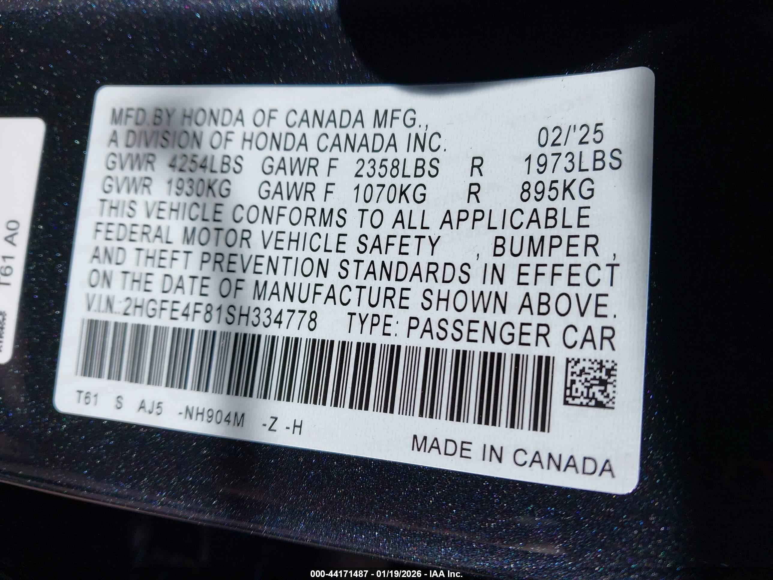 HONDA CIVIC image 9