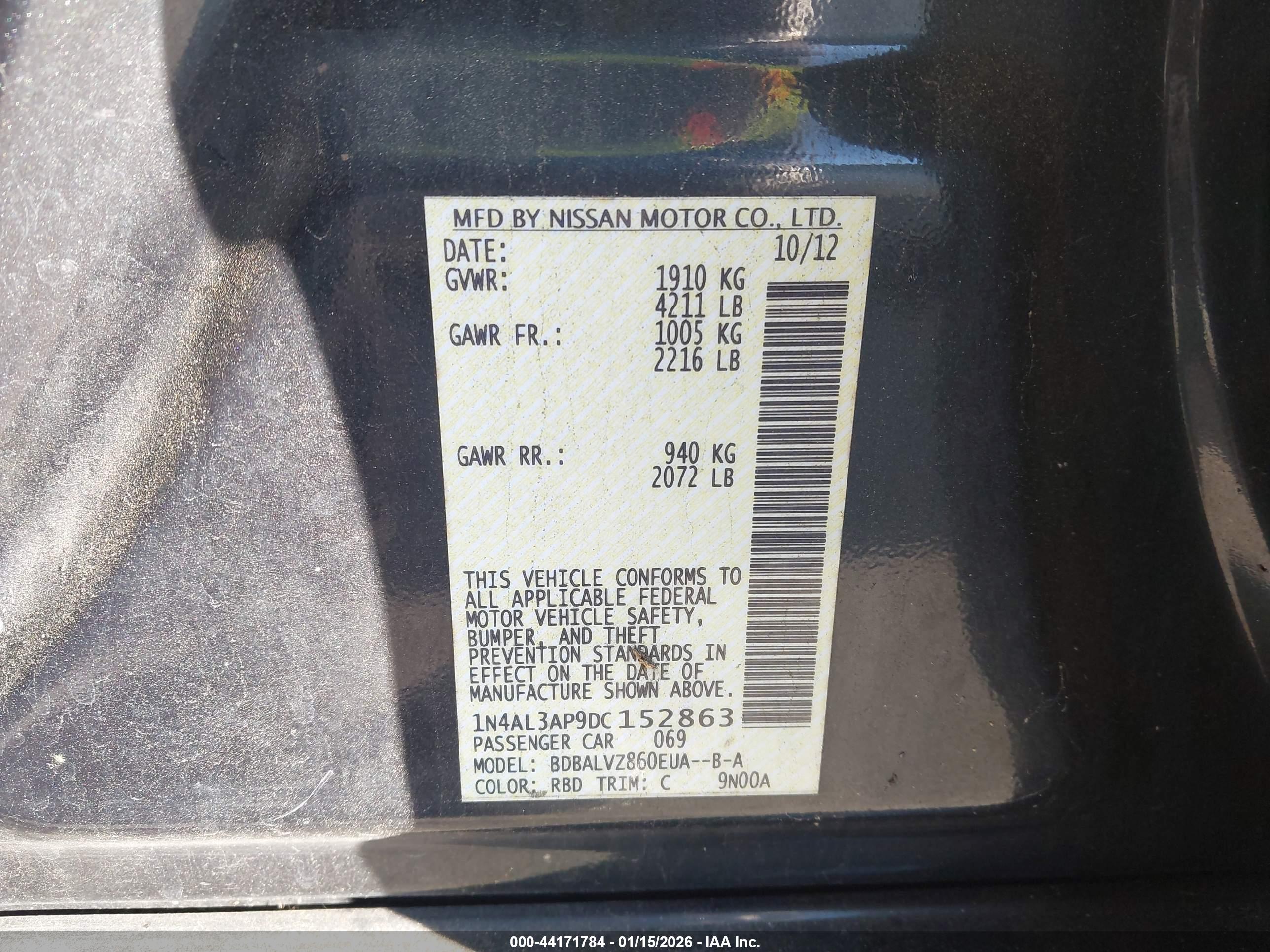 NISSAN ALTIMA image 9