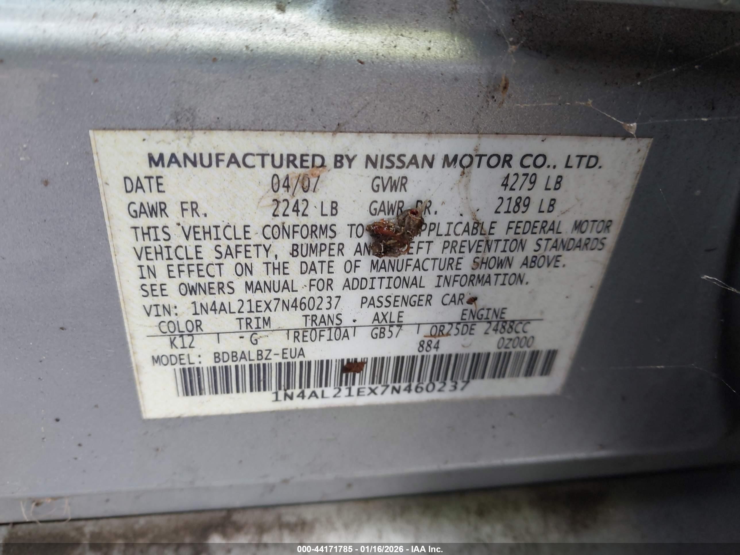 NISSAN ALTIMA image 9