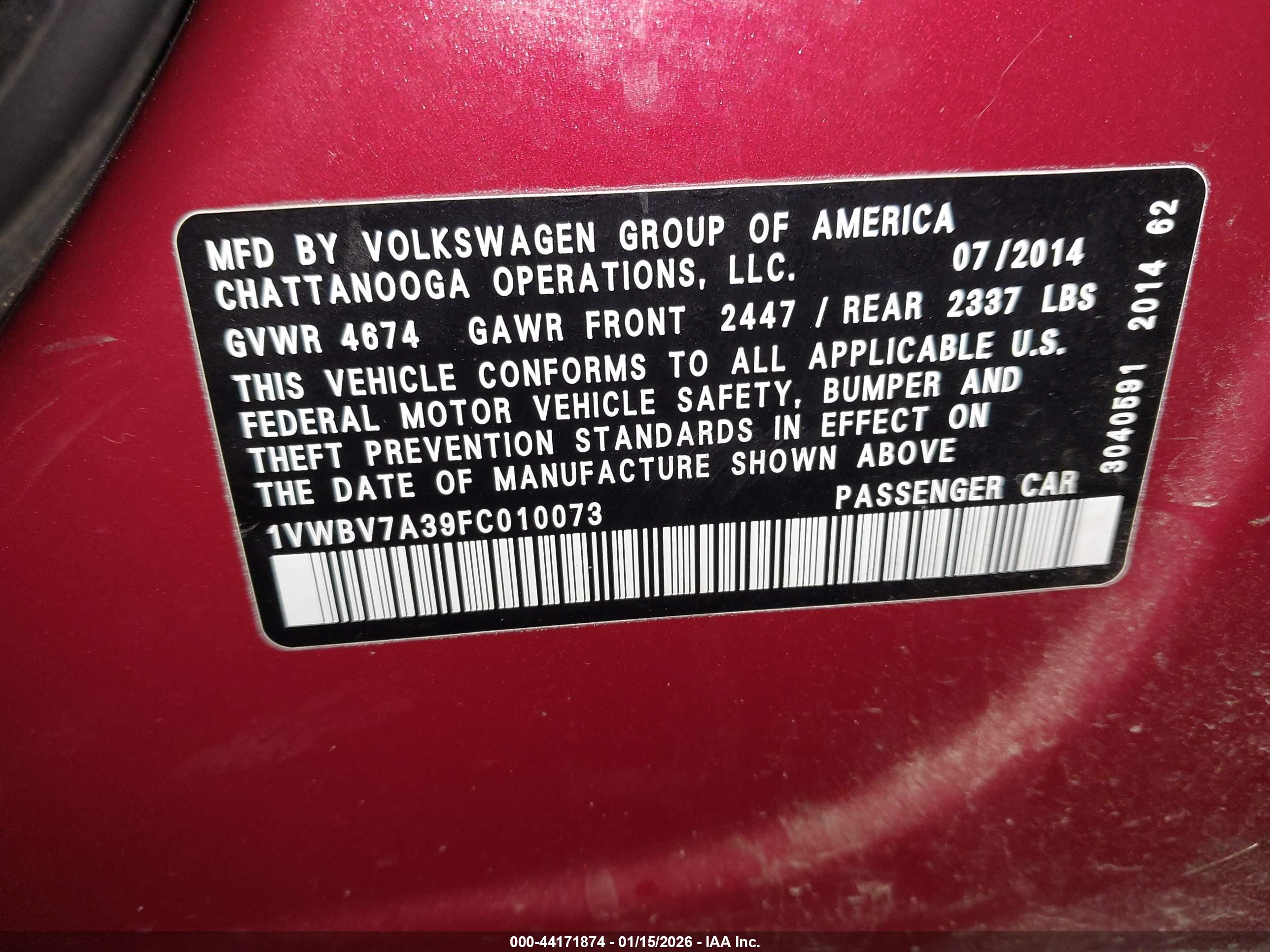 VOLKSWAGEN PASSAT image 9