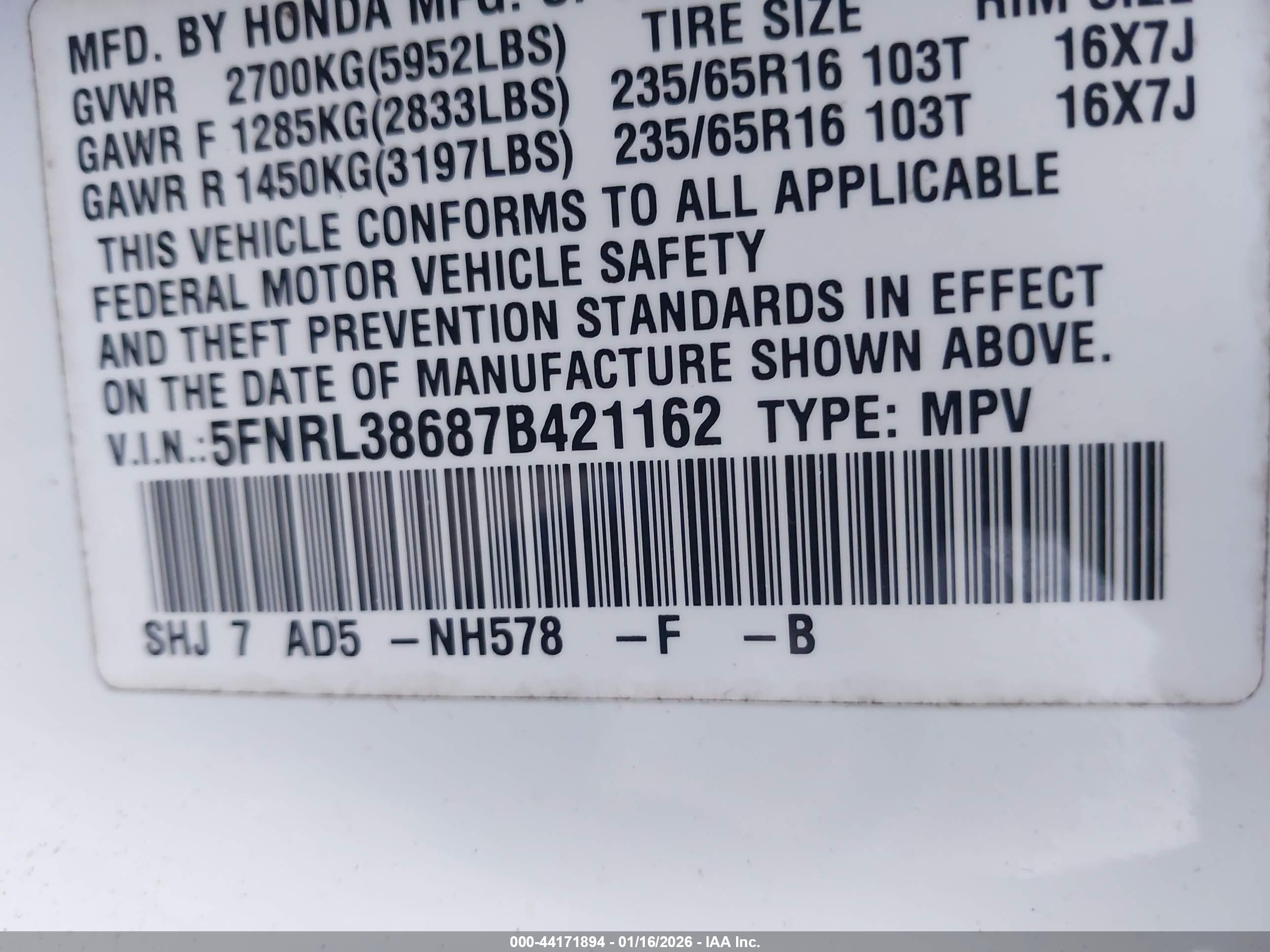 HONDA ODYSSEY image 9