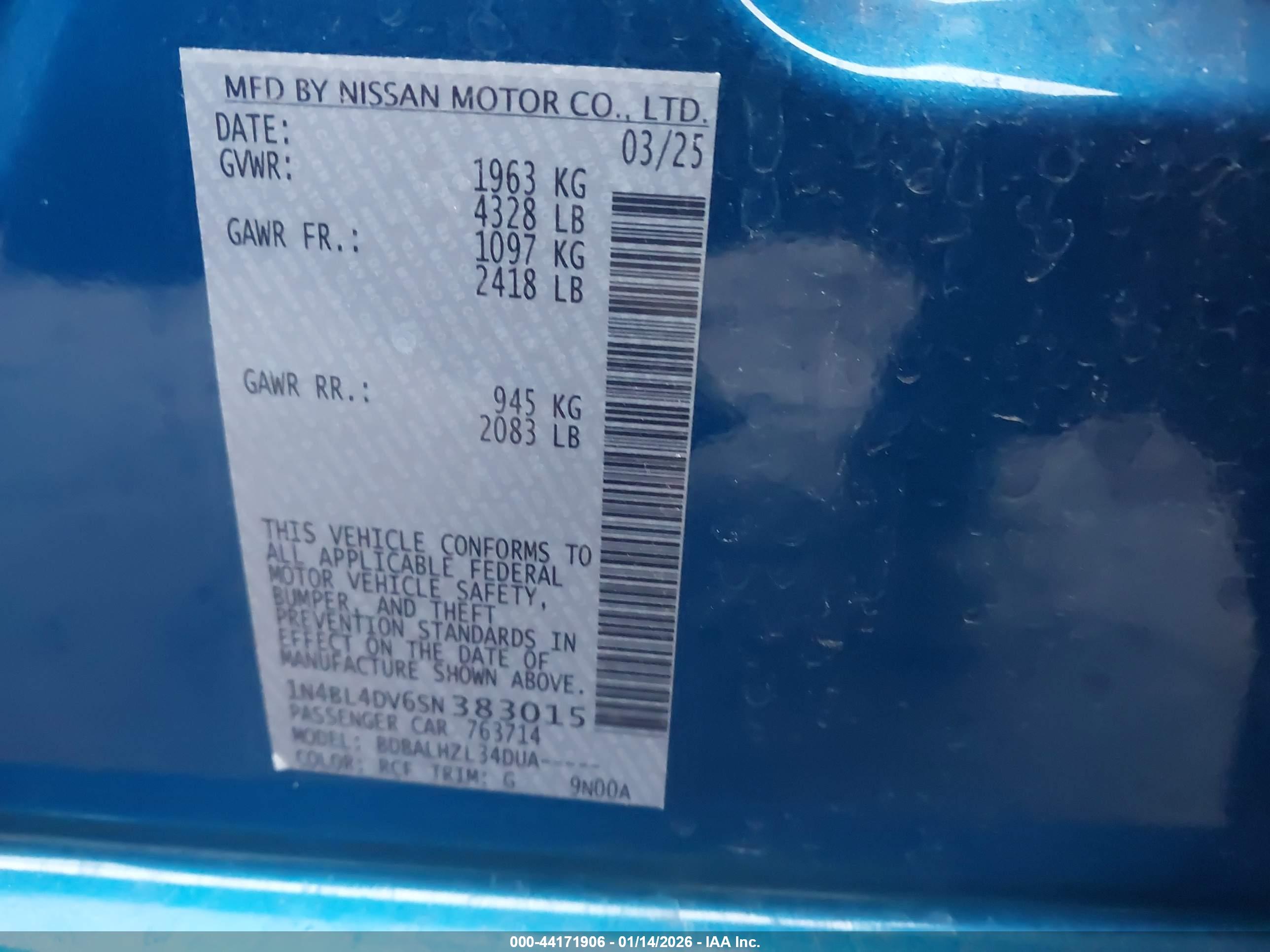 NISSAN ALTIMA image 9