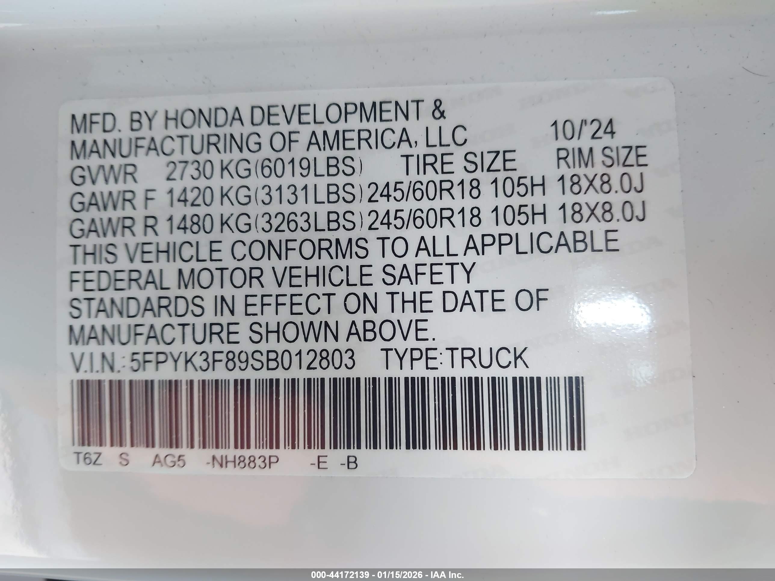 HONDA RIDGELINE image 9