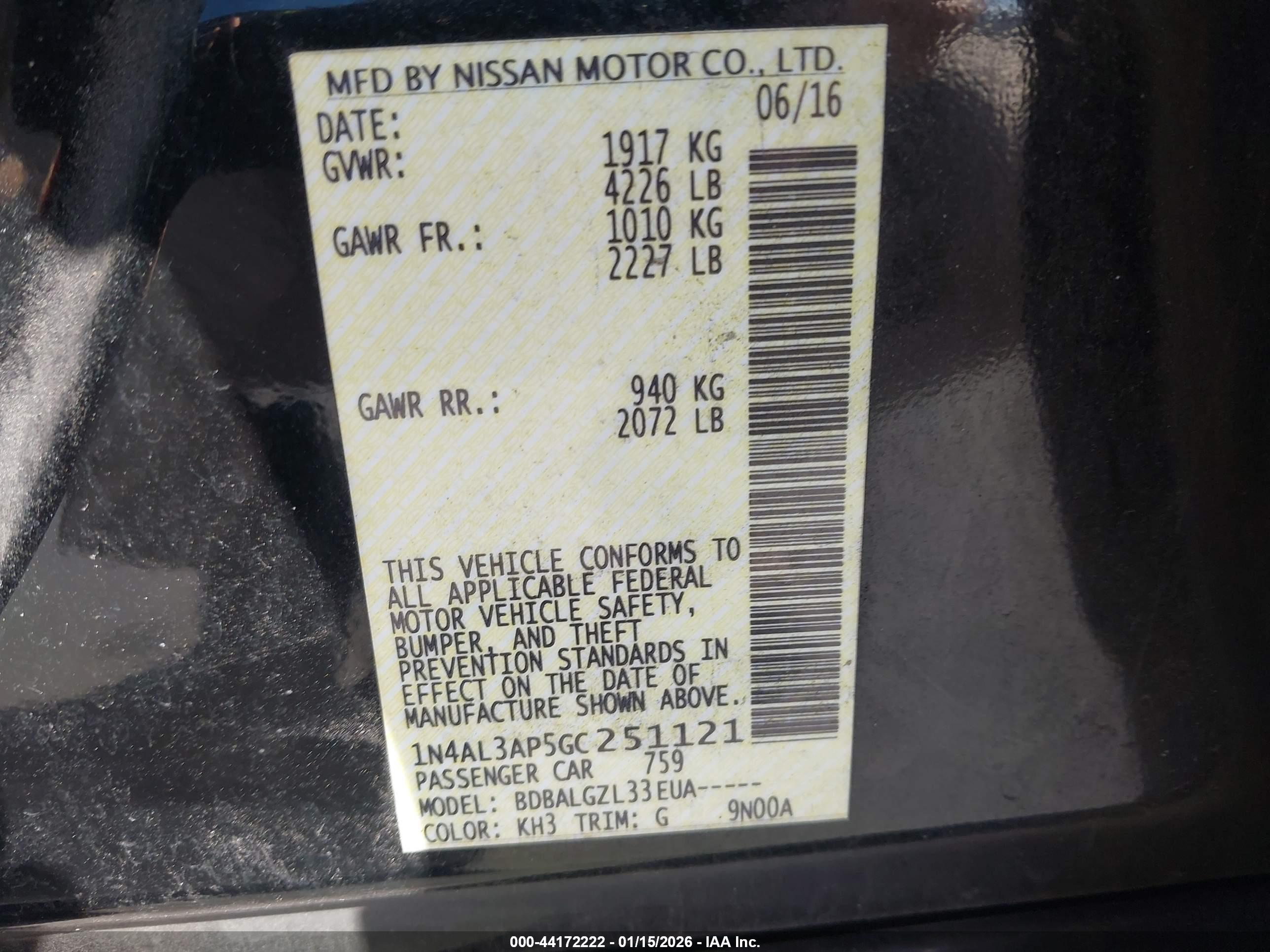 NISSAN ALTIMA image 9