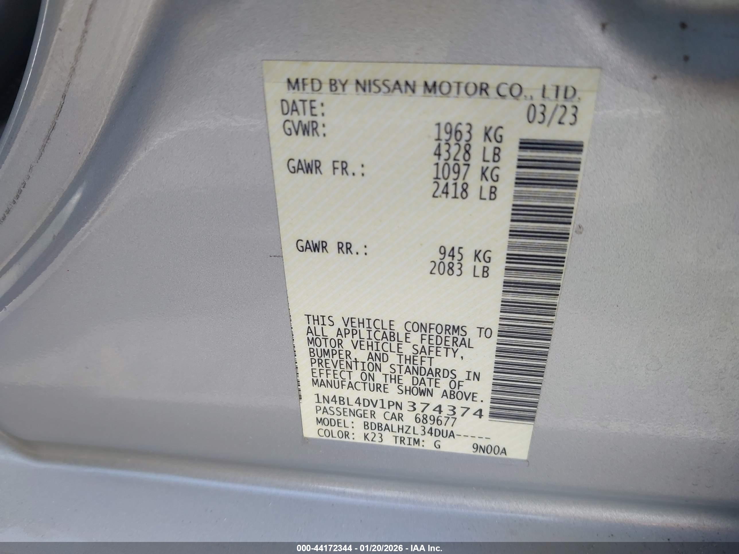 NISSAN ALTIMA image 9