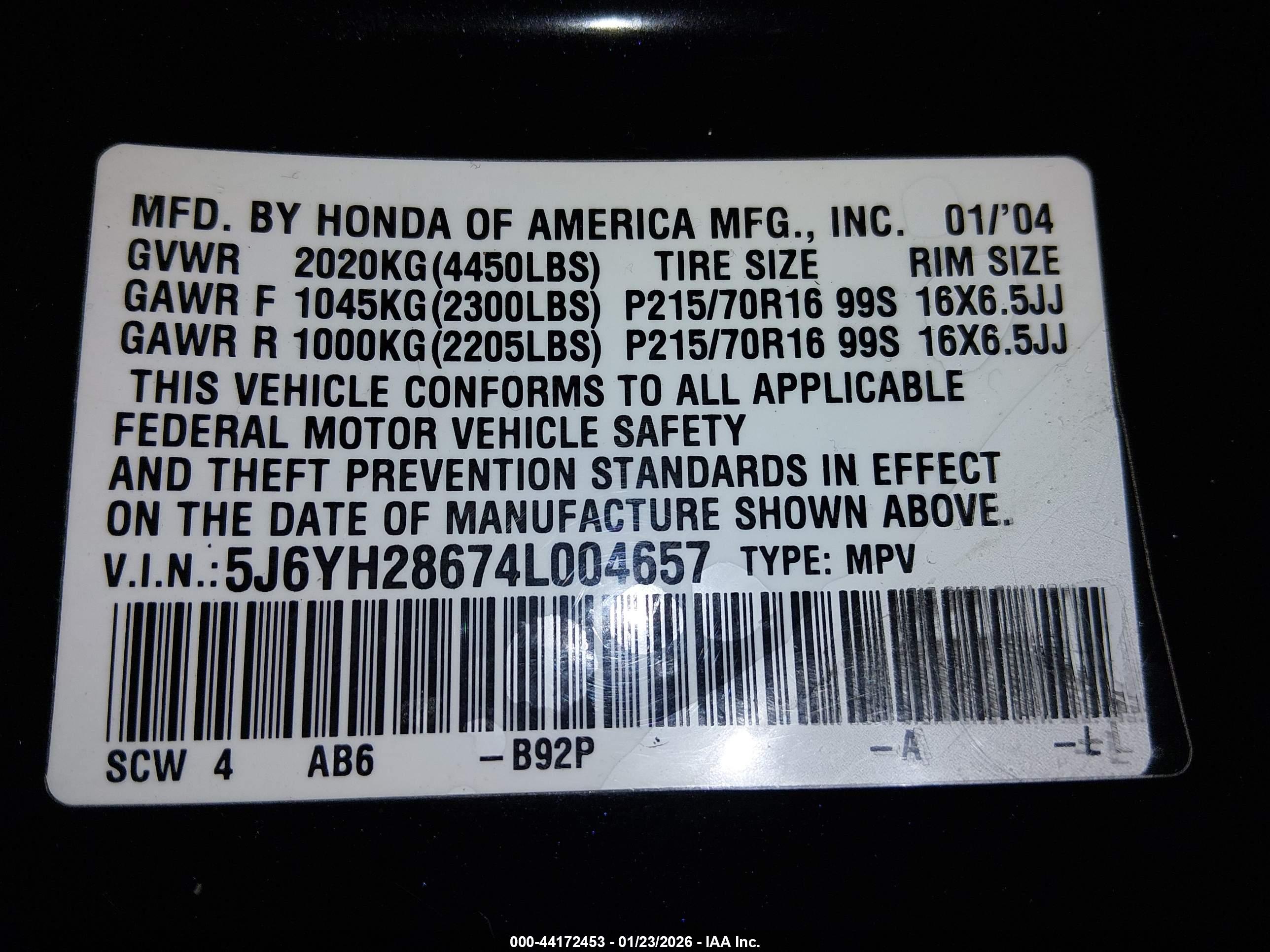 HONDA ELEMENT image 9