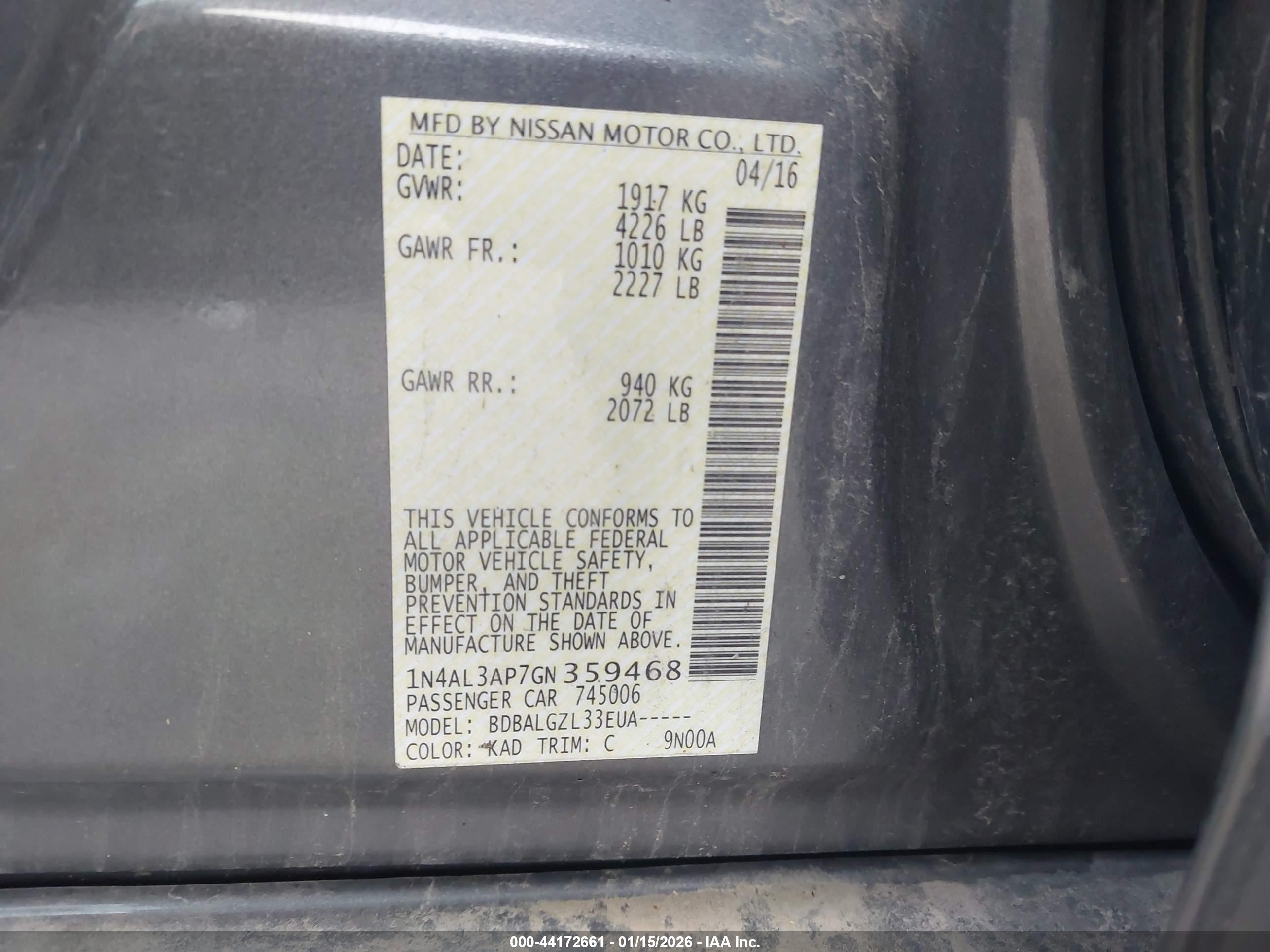 NISSAN ALTIMA image 9