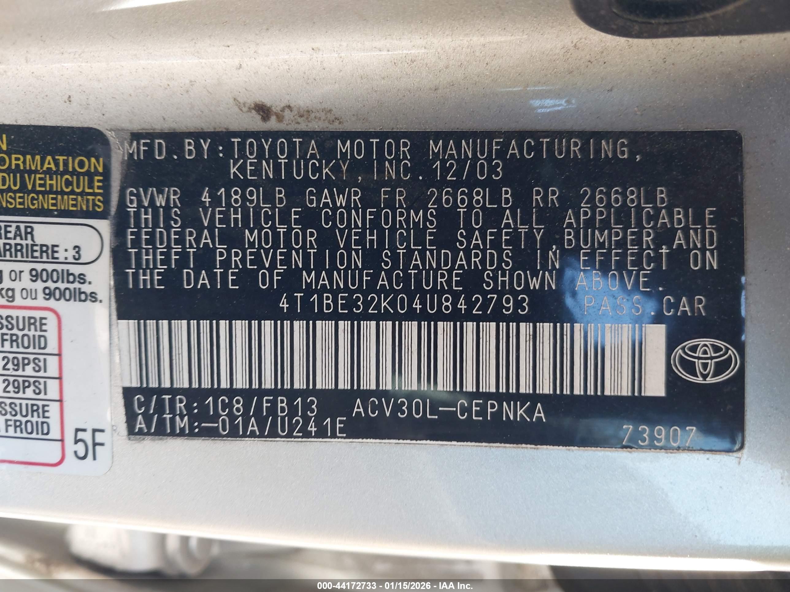 TOYOTA CAMRY image 9