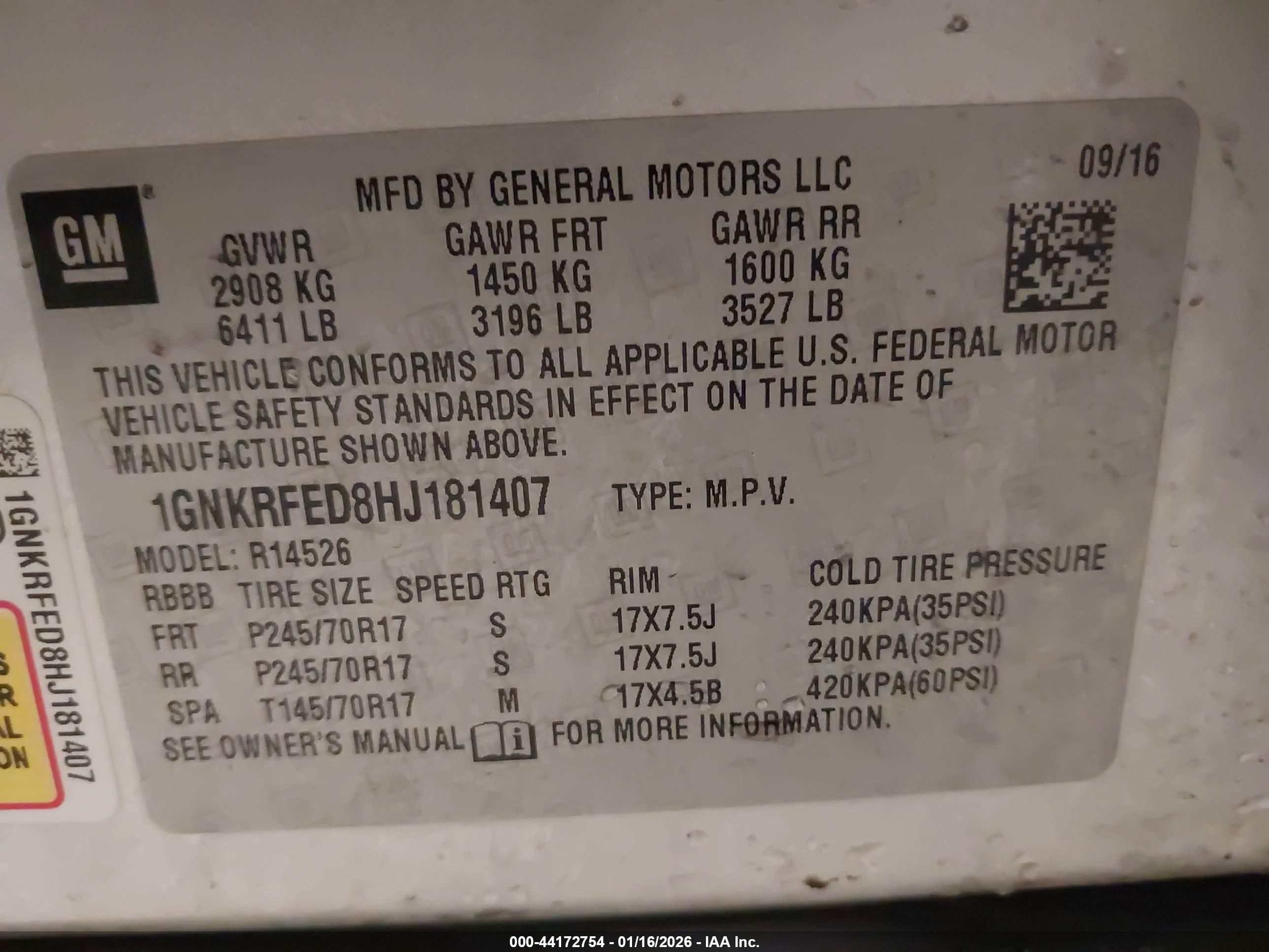 CHEVROLET TRAVERSE image 9