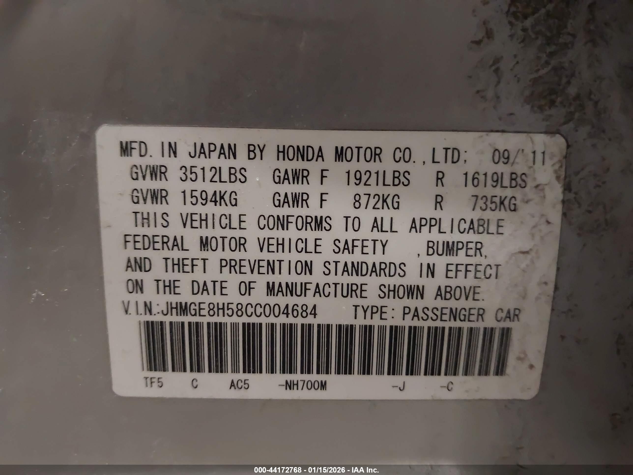 HONDA FIT image 9