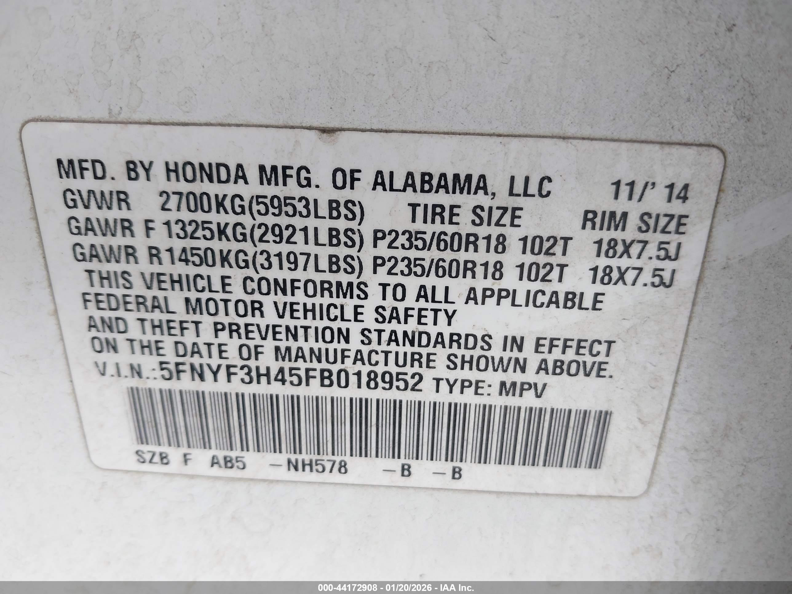 HONDA PILOT image 9
