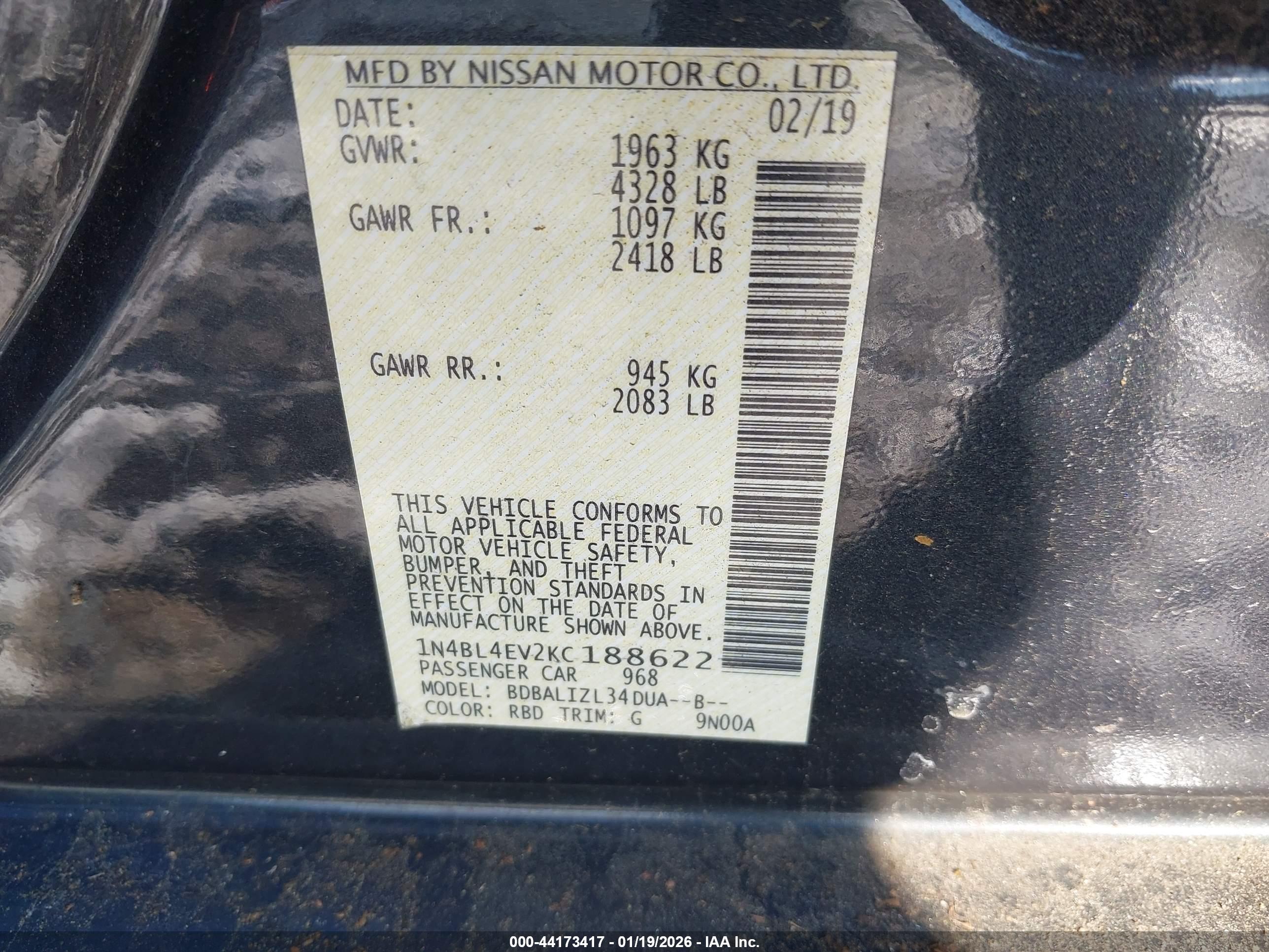 NISSAN ALTIMA image 9