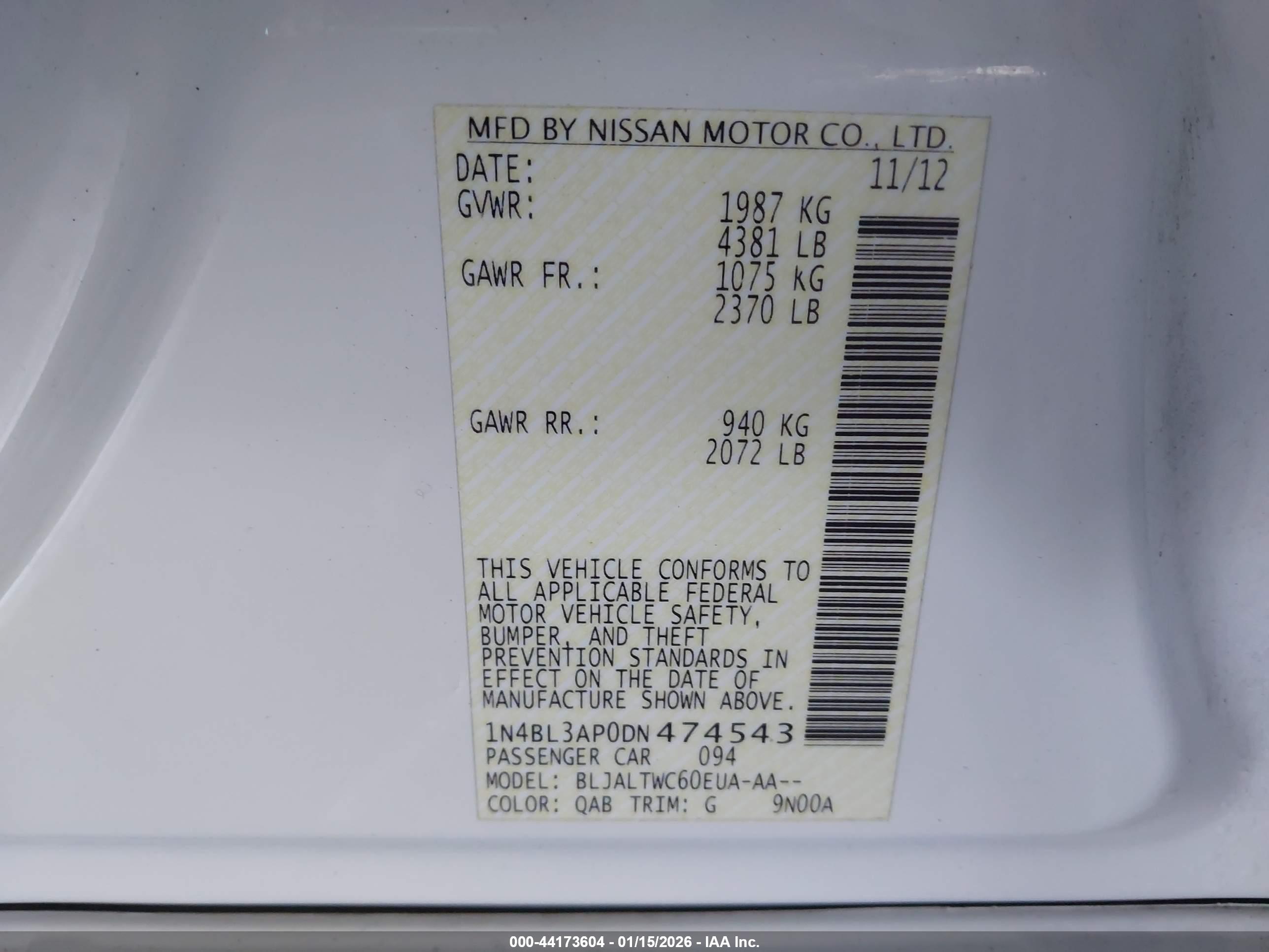 NISSAN ALTIMA image 9