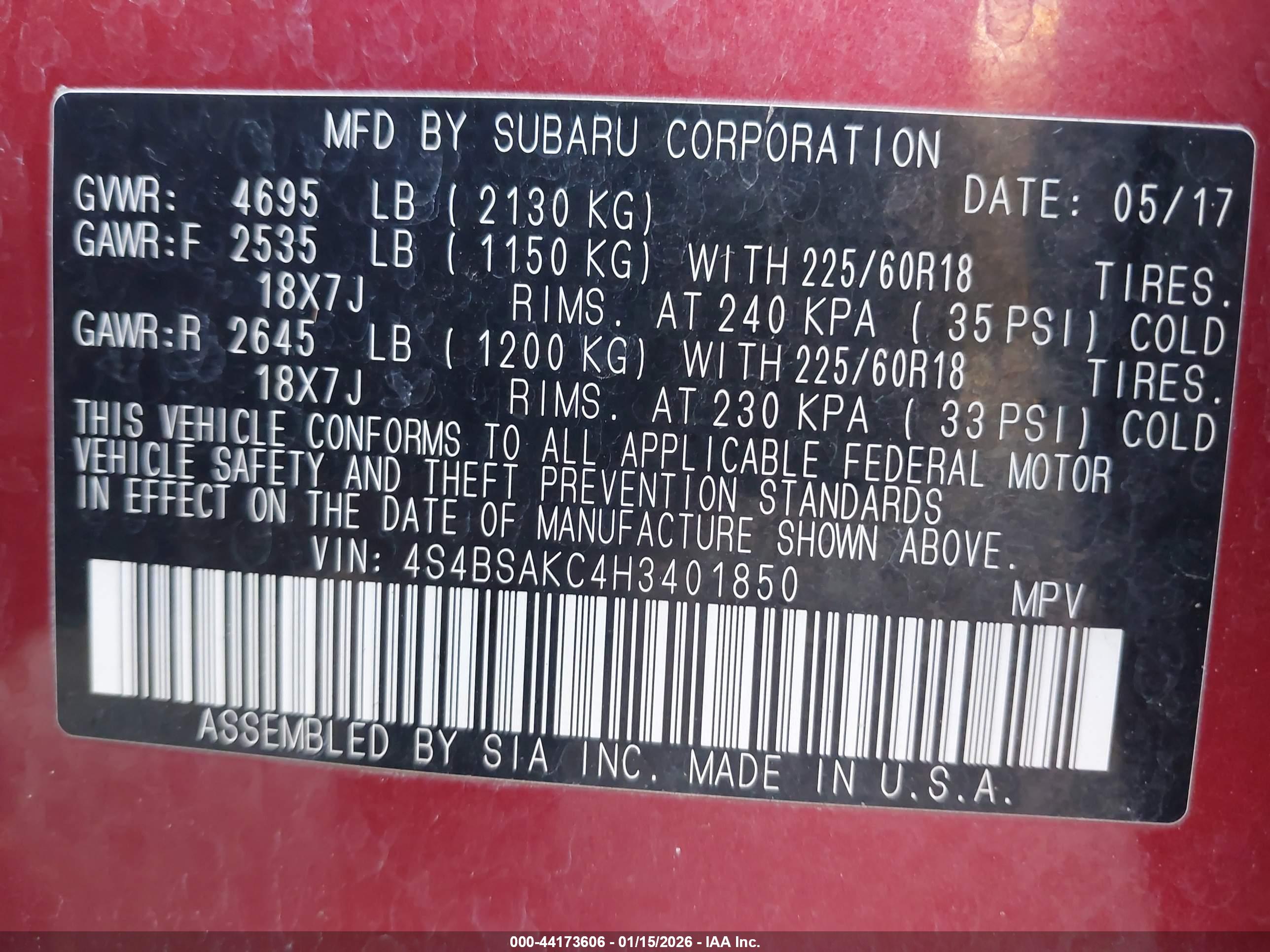 SUBARU OUTBACK image 9