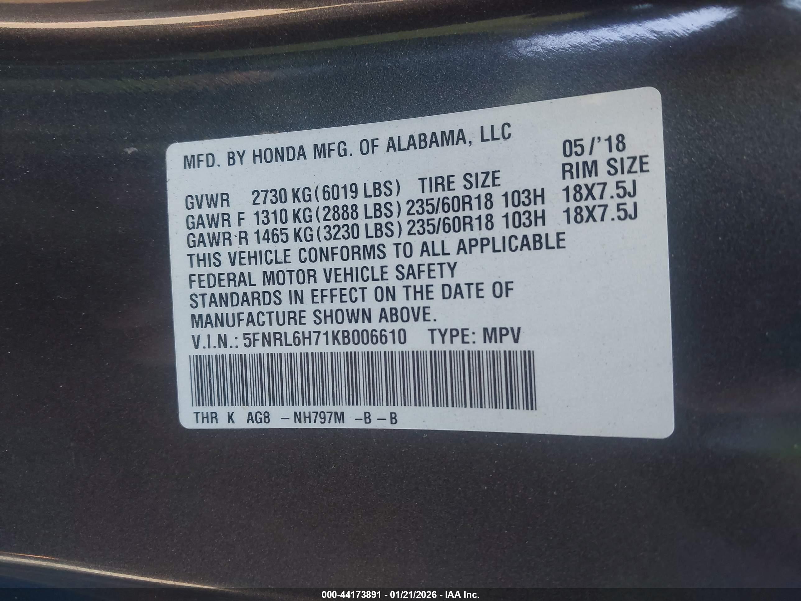 HONDA ODYSSEY image 9