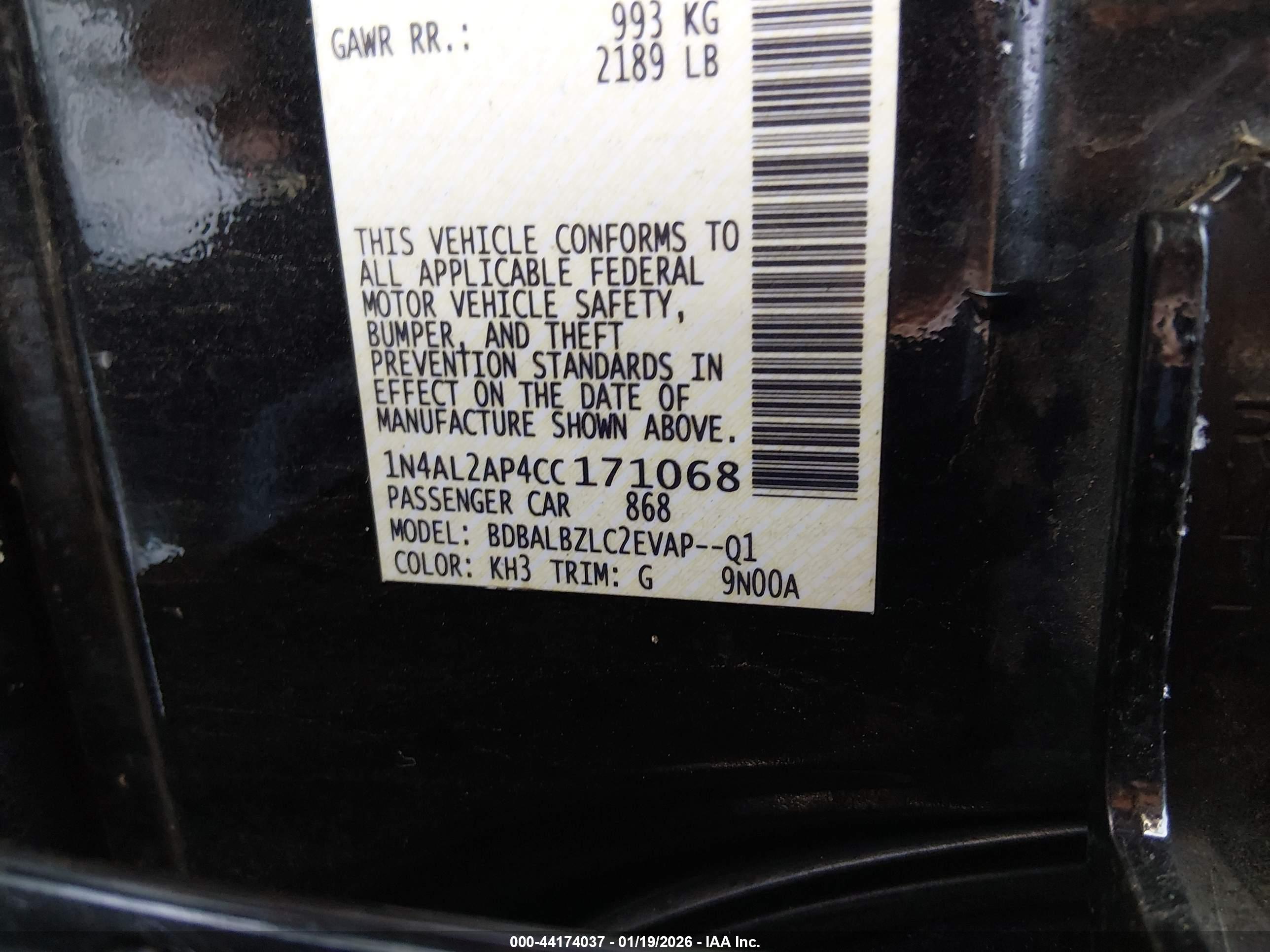 NISSAN ALTIMA image 9