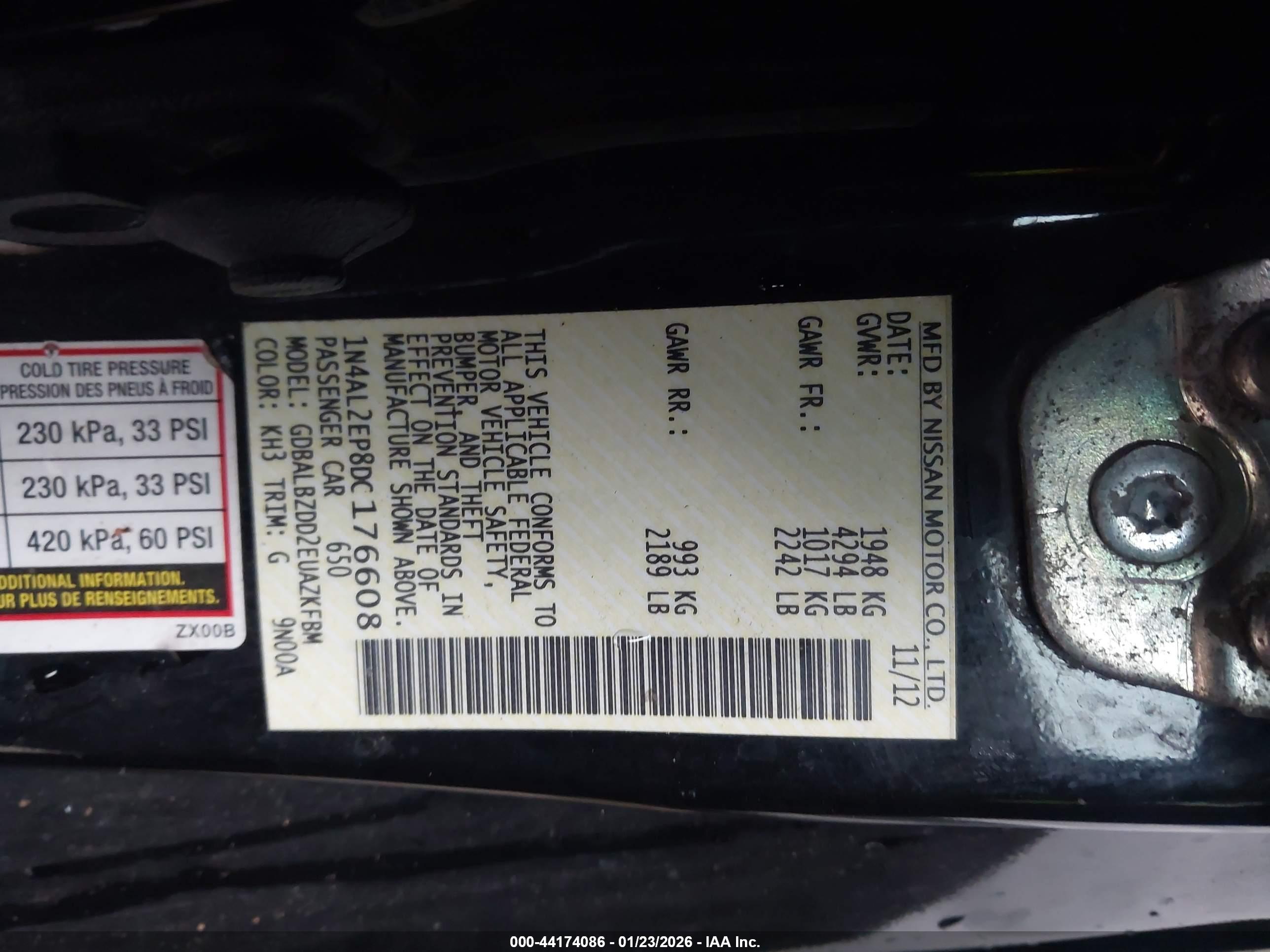 NISSAN ALTIMA image 9