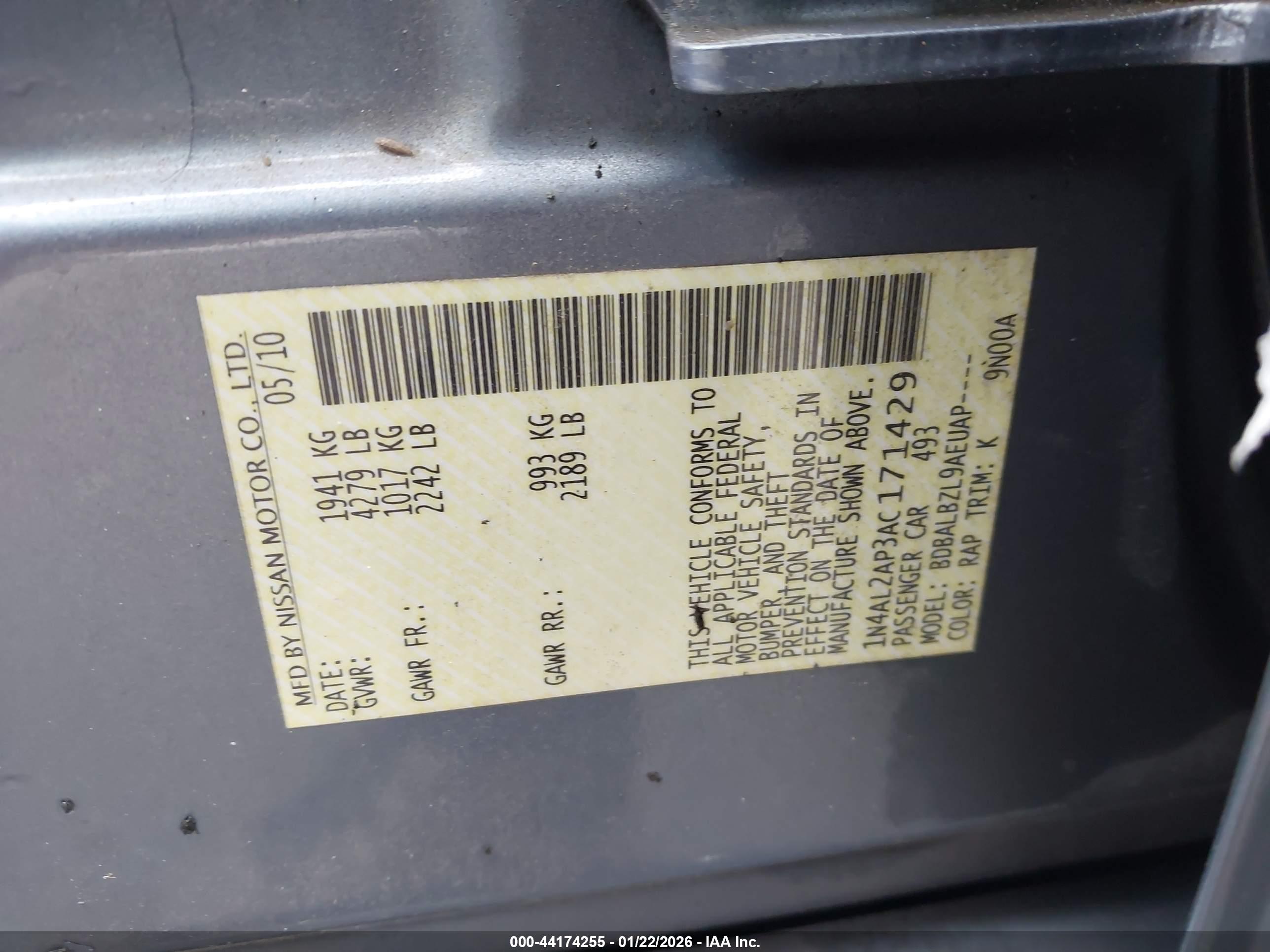 NISSAN ALTIMA image 9