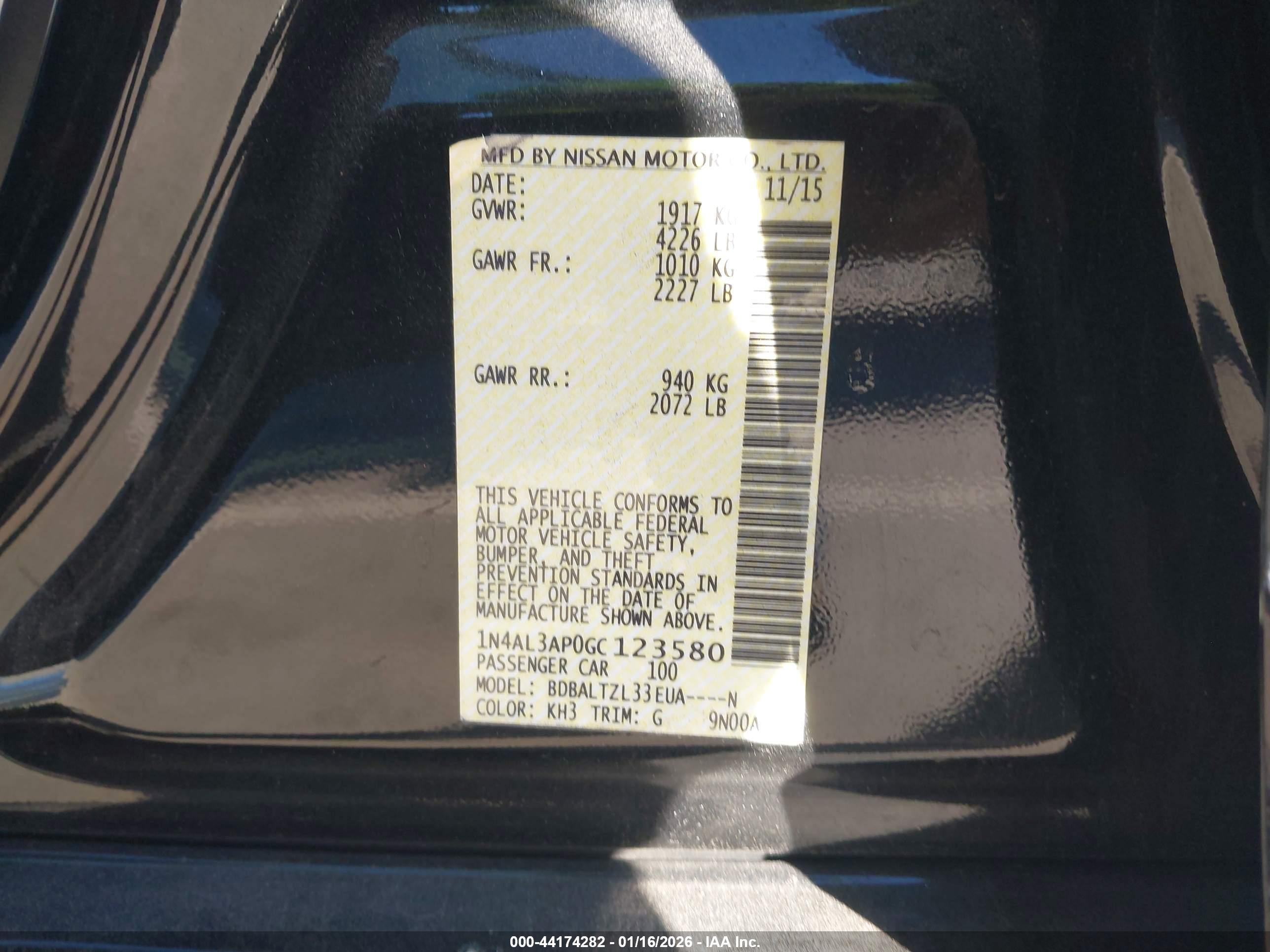 NISSAN ALTIMA image 9