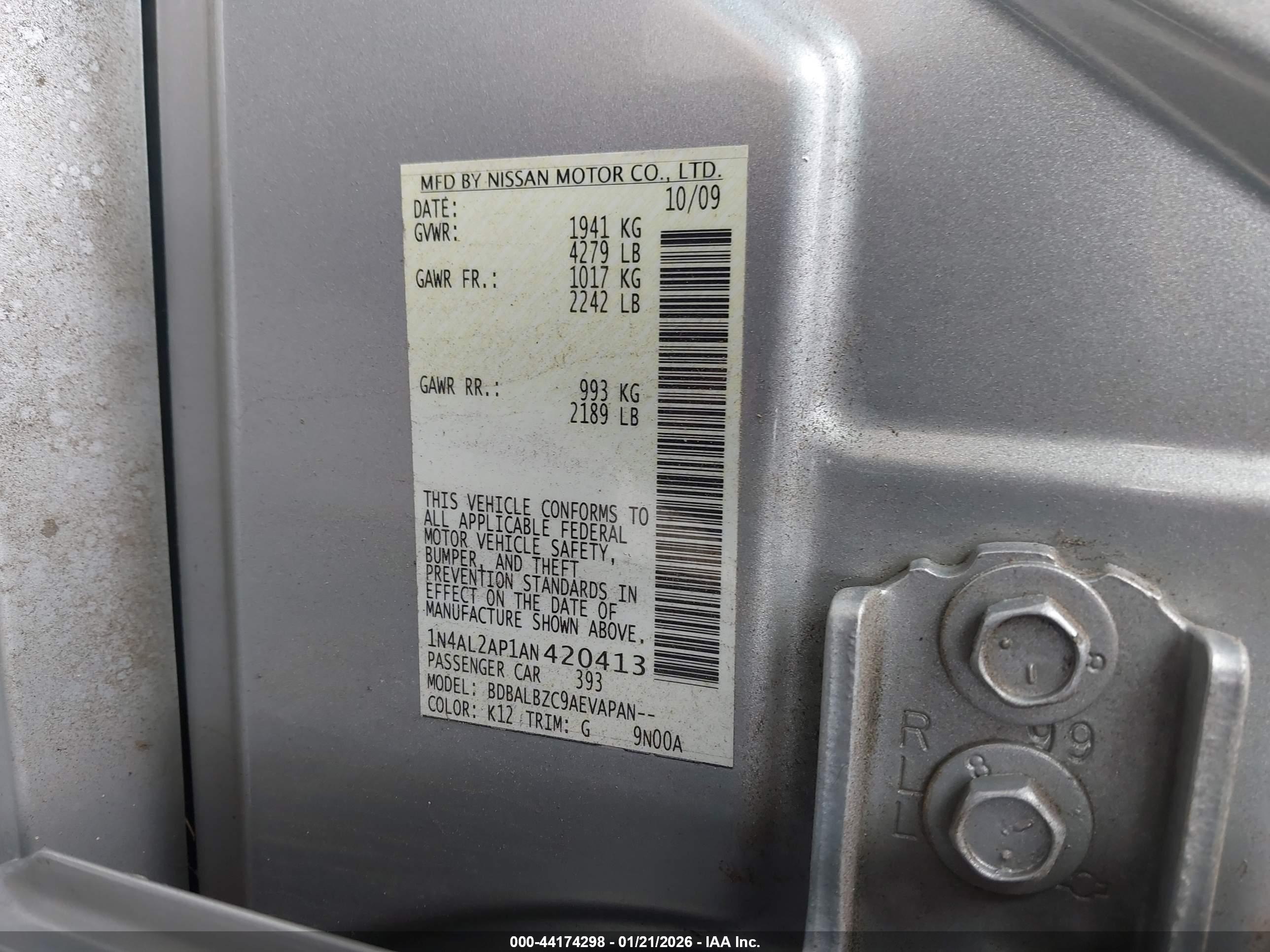 NISSAN ALTIMA image 9