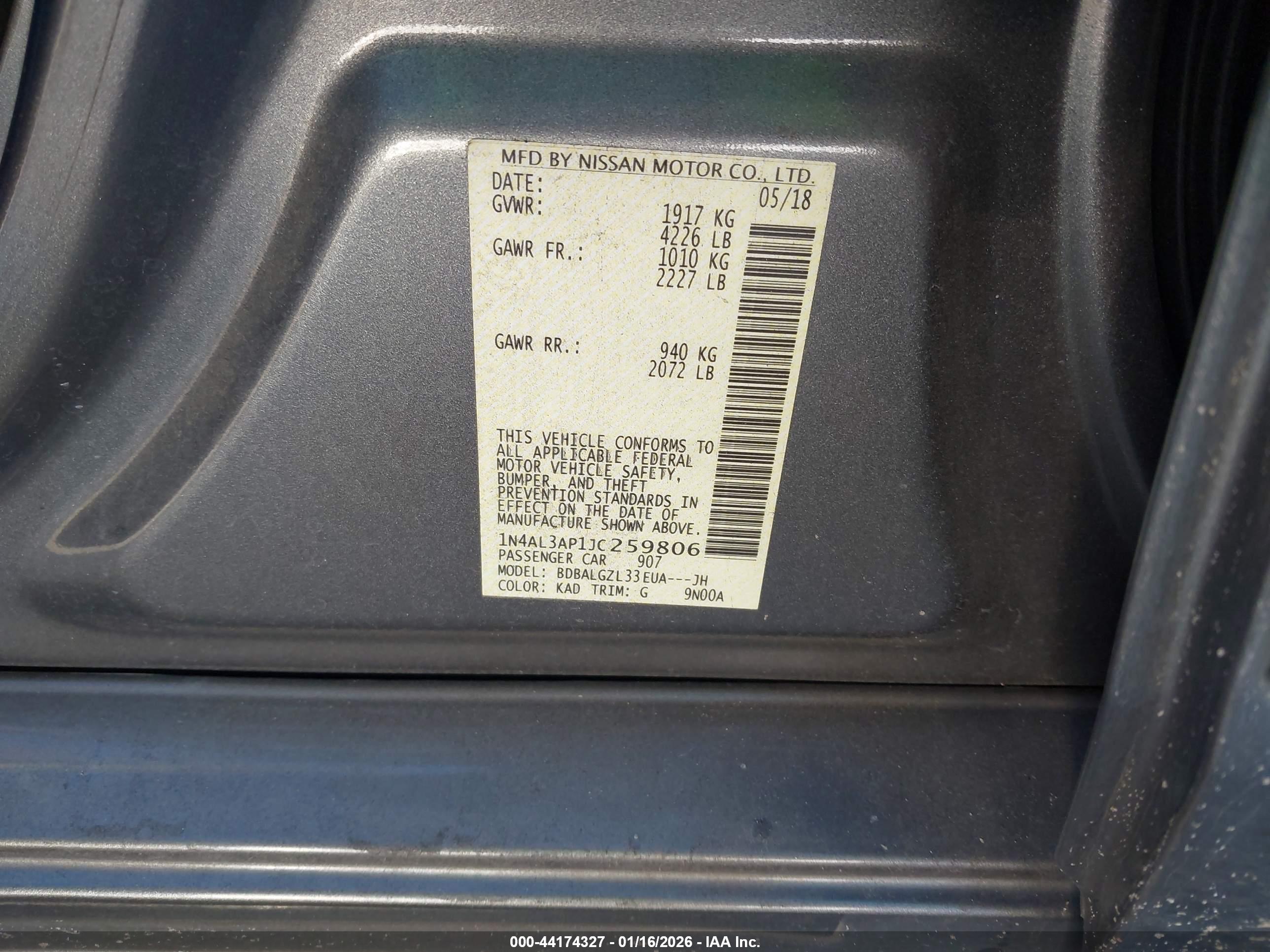 NISSAN ALTIMA image 9