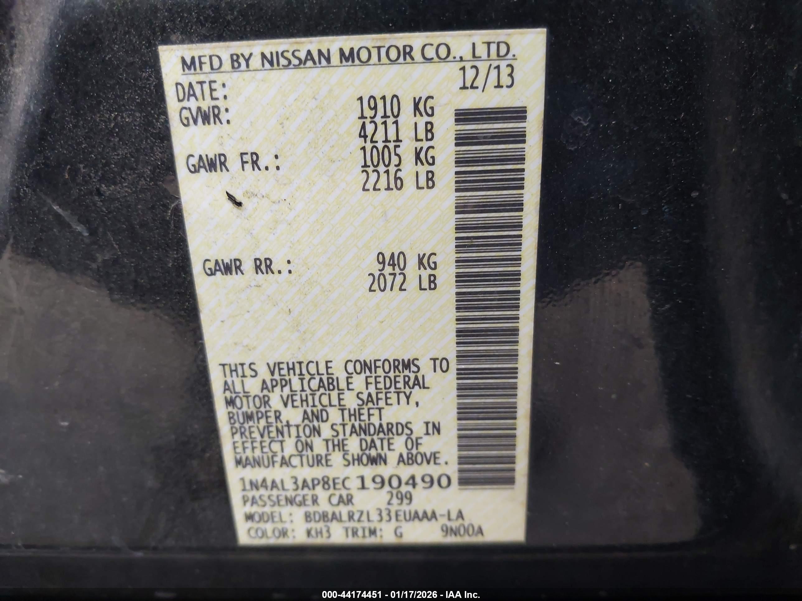 NISSAN ALTIMA image 9