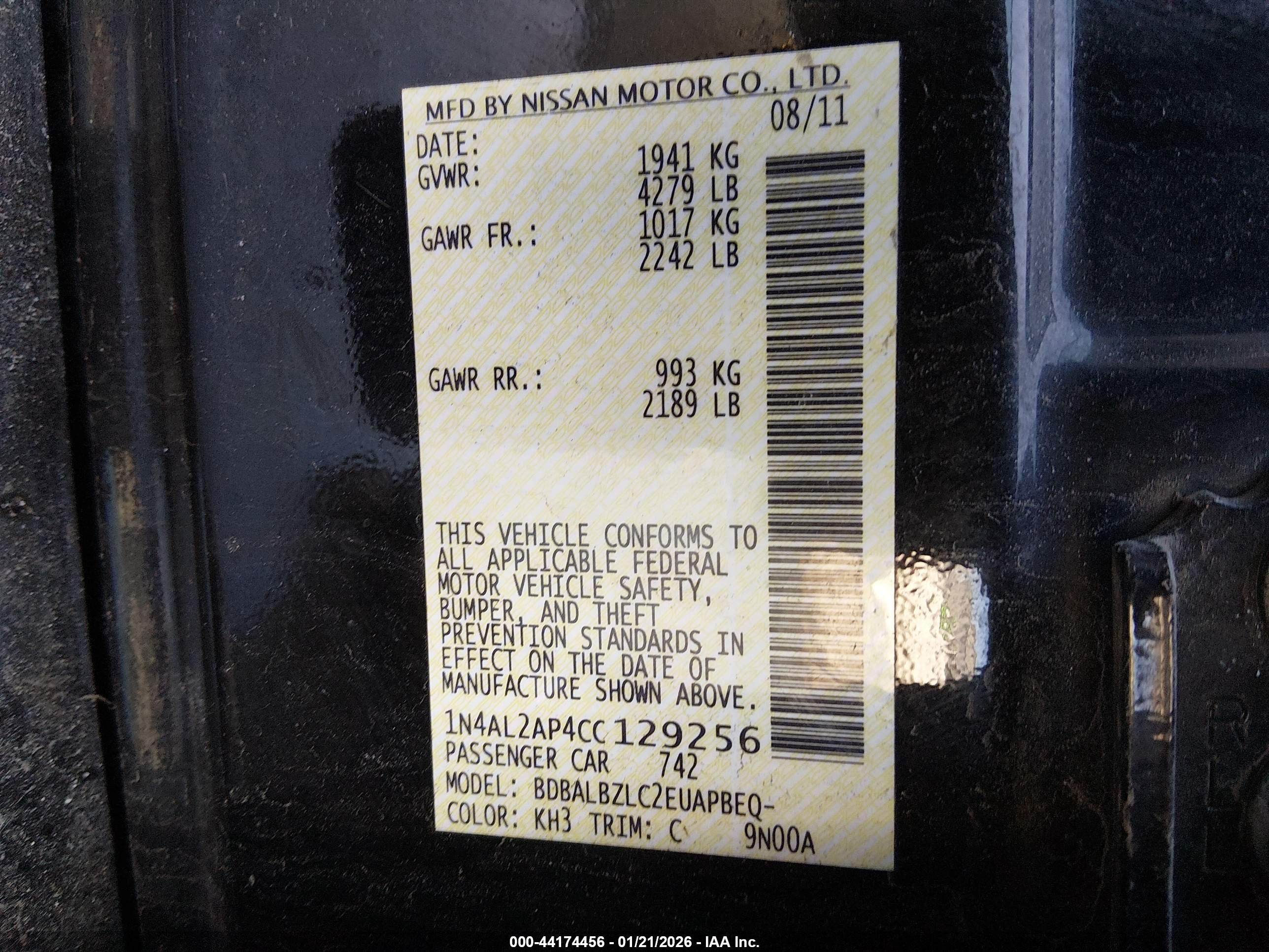 NISSAN ALTIMA image 9