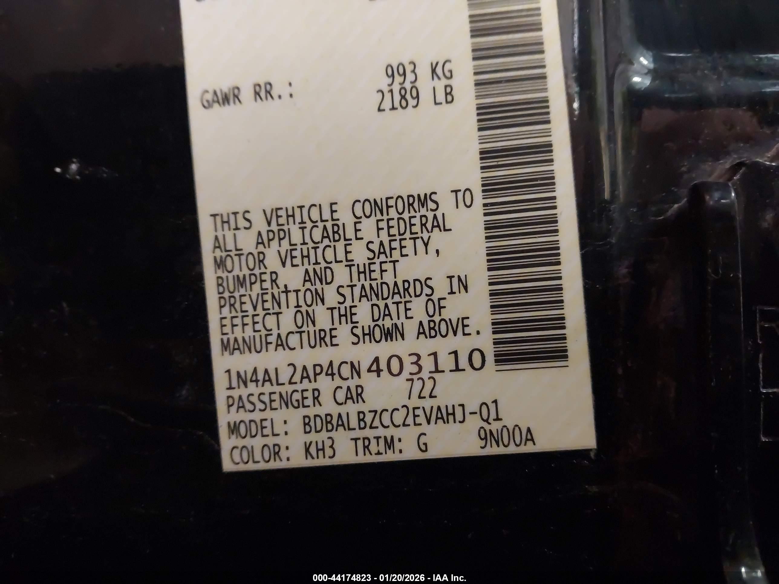 NISSAN ALTIMA image 9