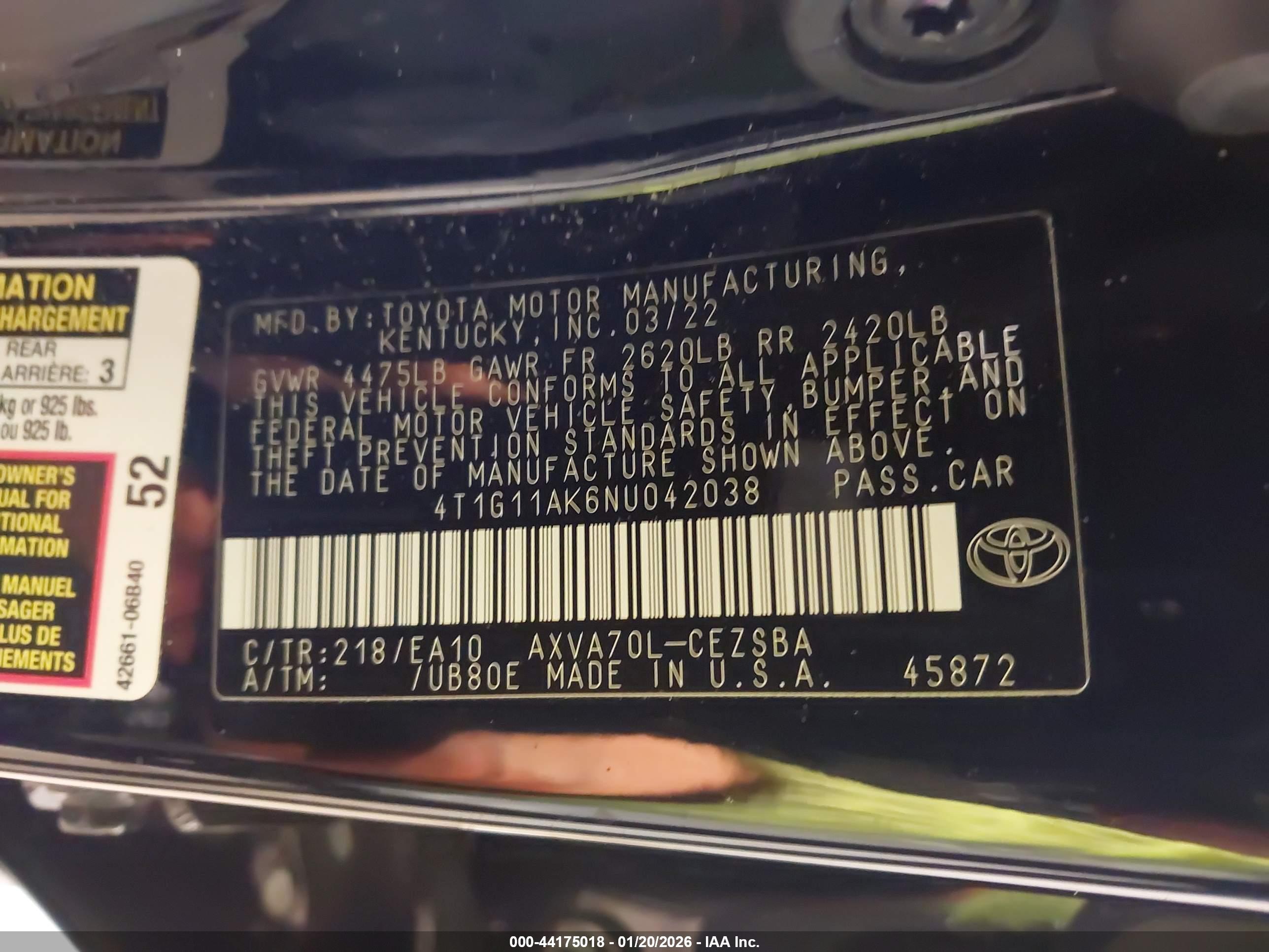 TOYOTA CAMRY image 9