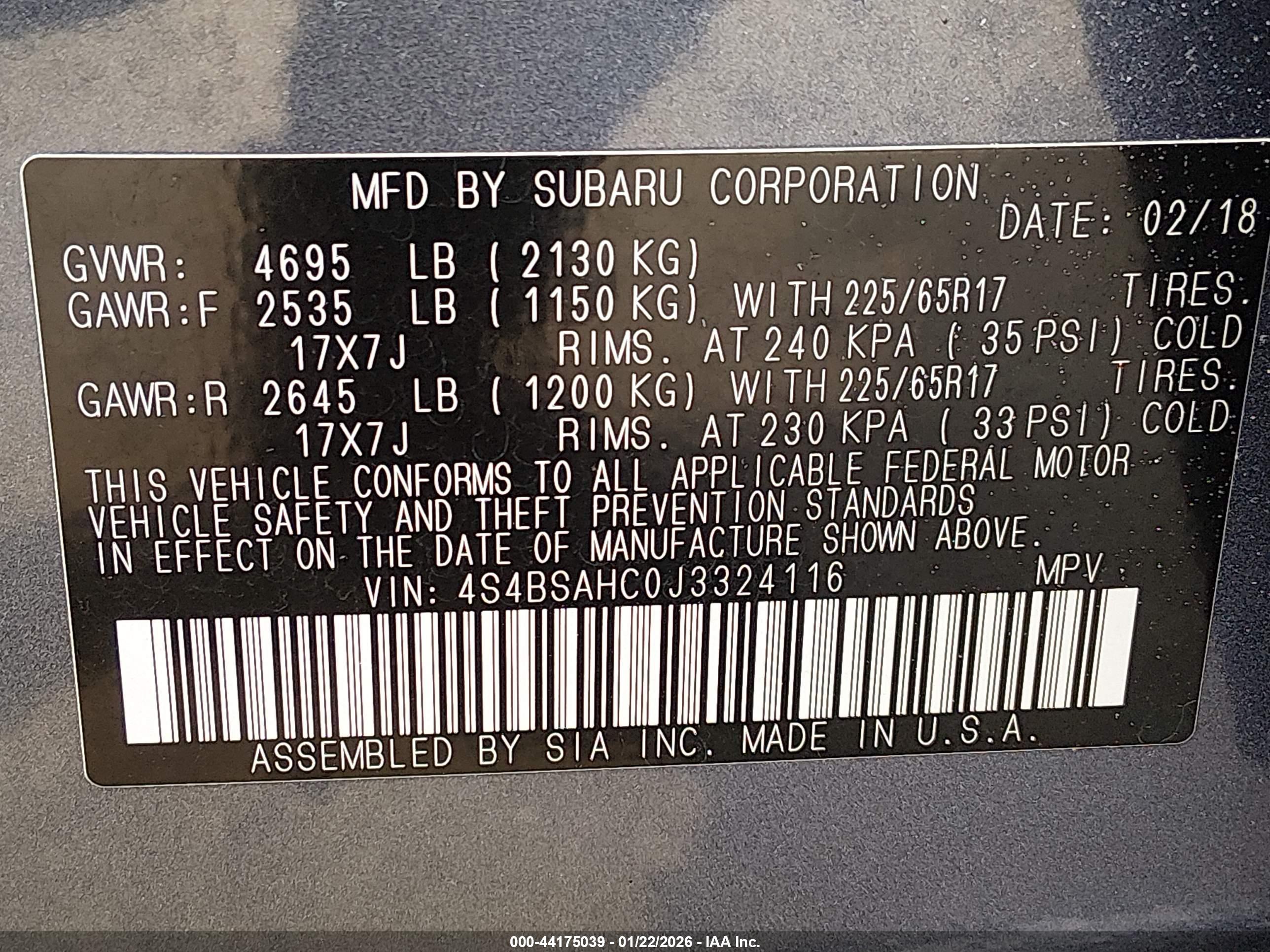 SUBARU OUTBACK image 9