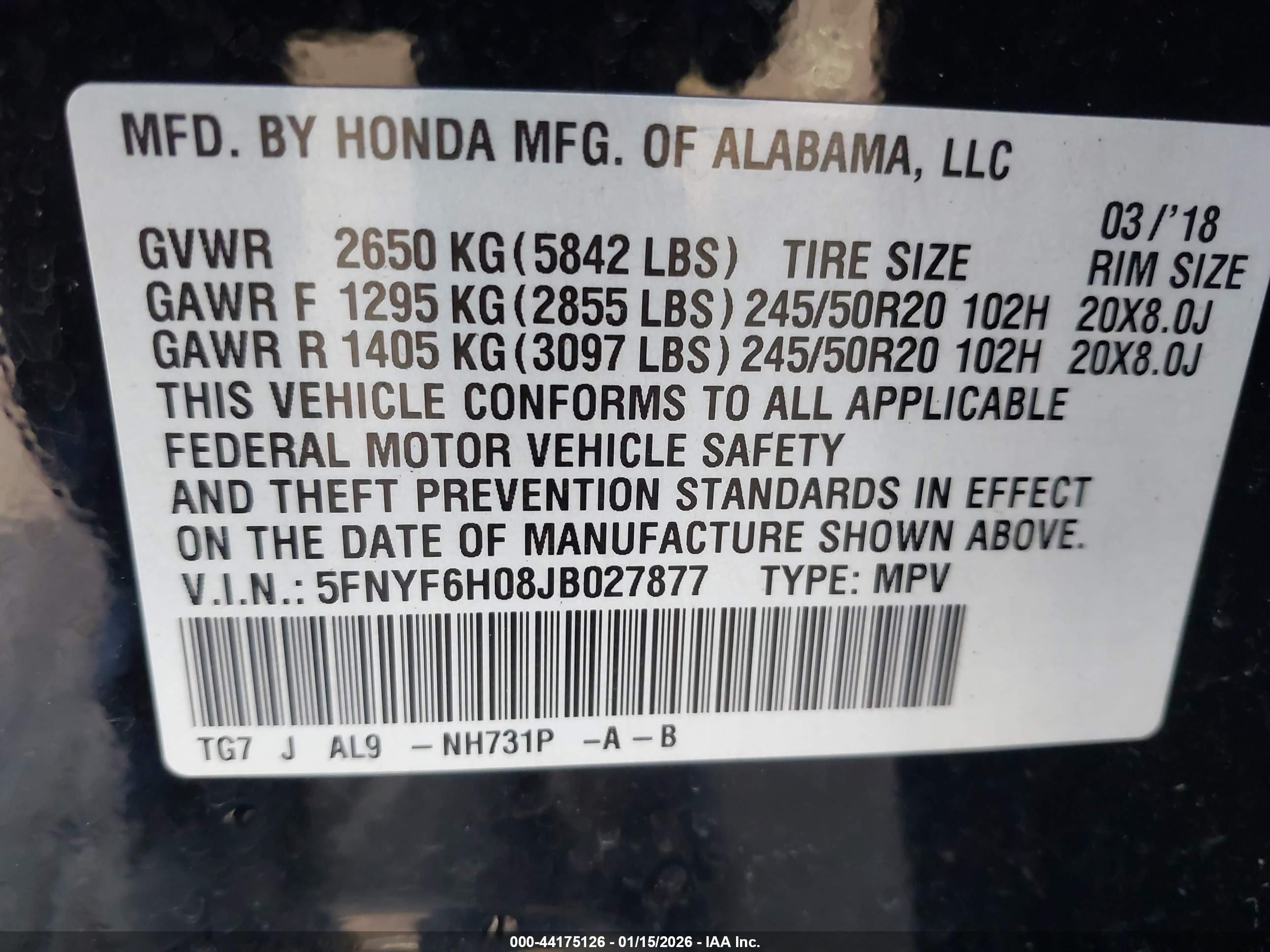 HONDA PILOT image 9