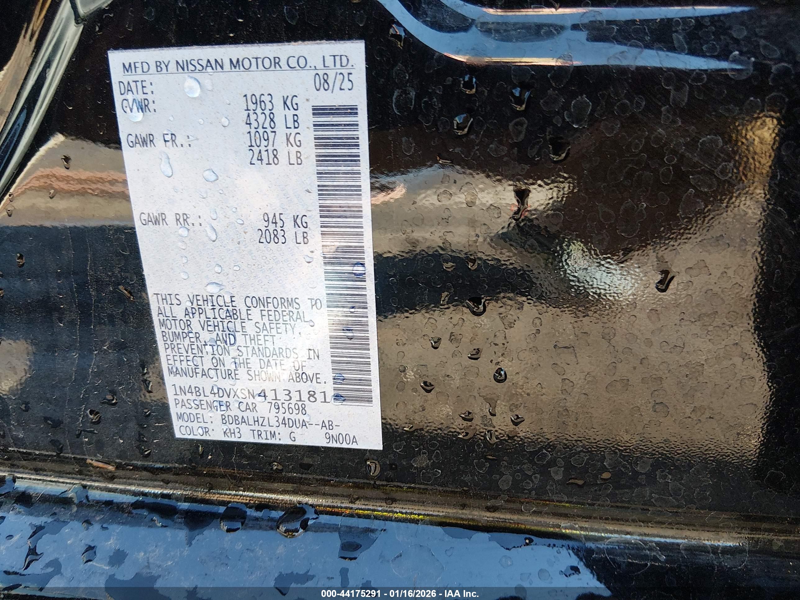 NISSAN ALTIMA image 9