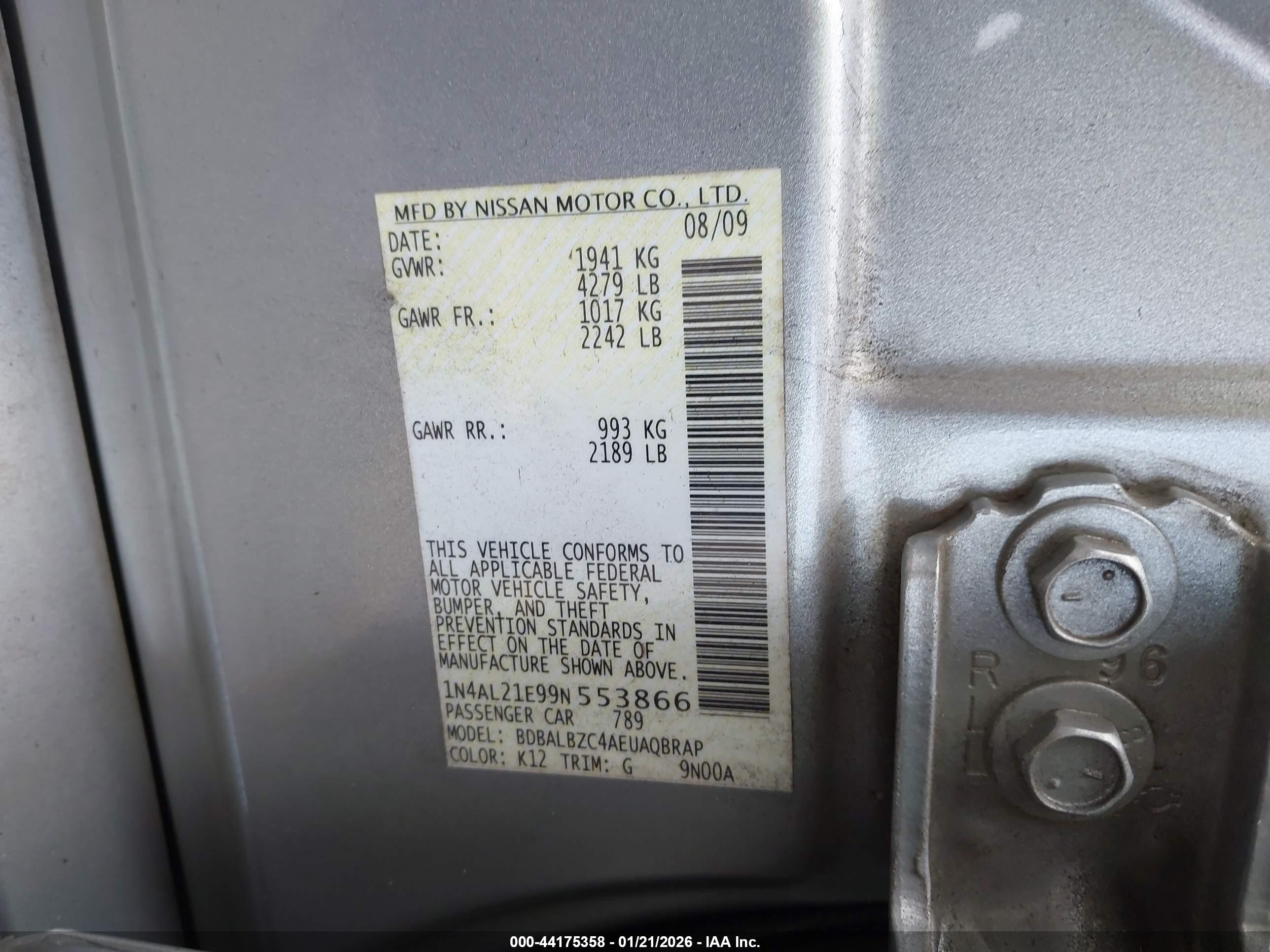 NISSAN ALTIMA image 9