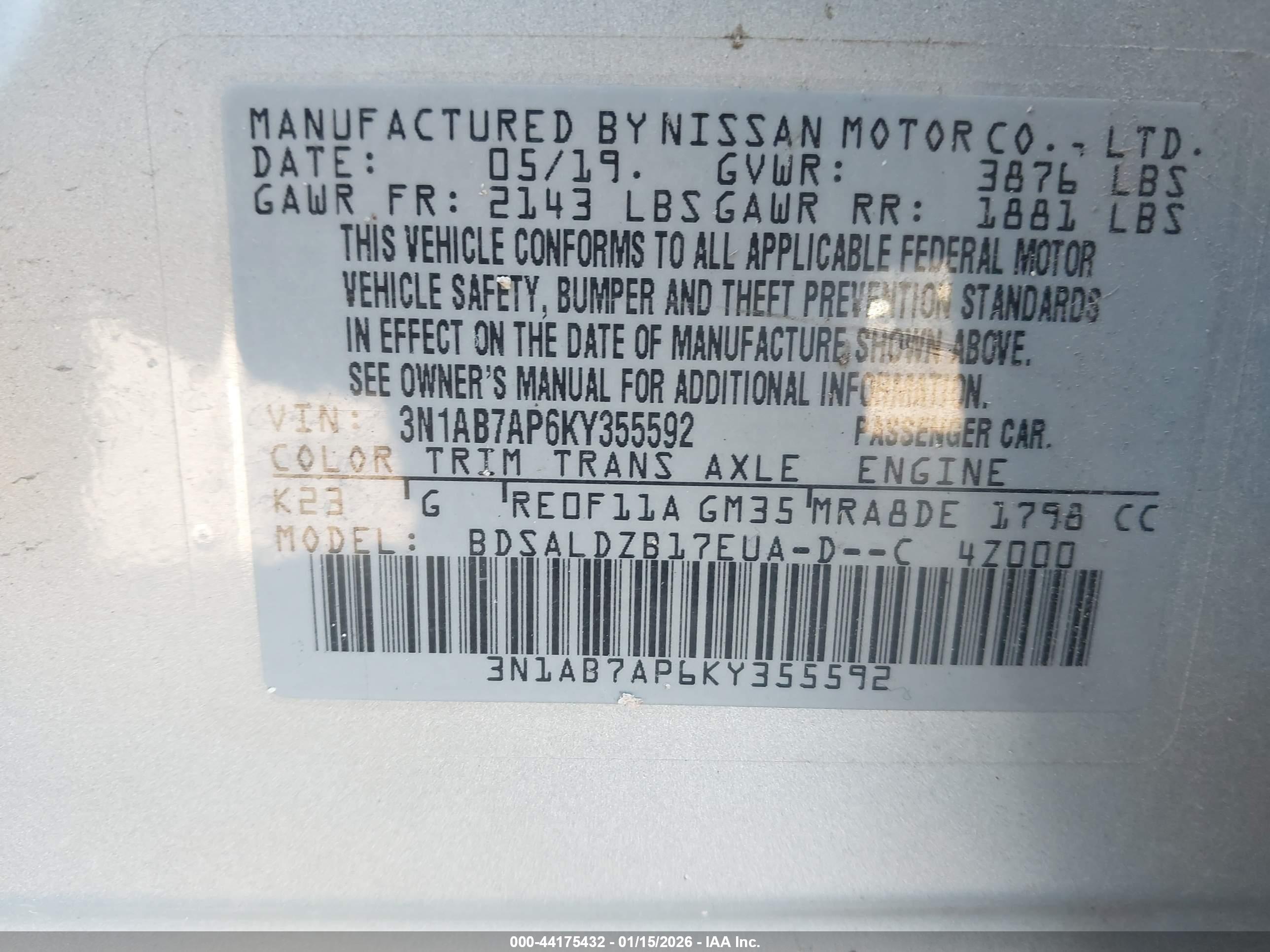 NISSAN SENTRA image 9