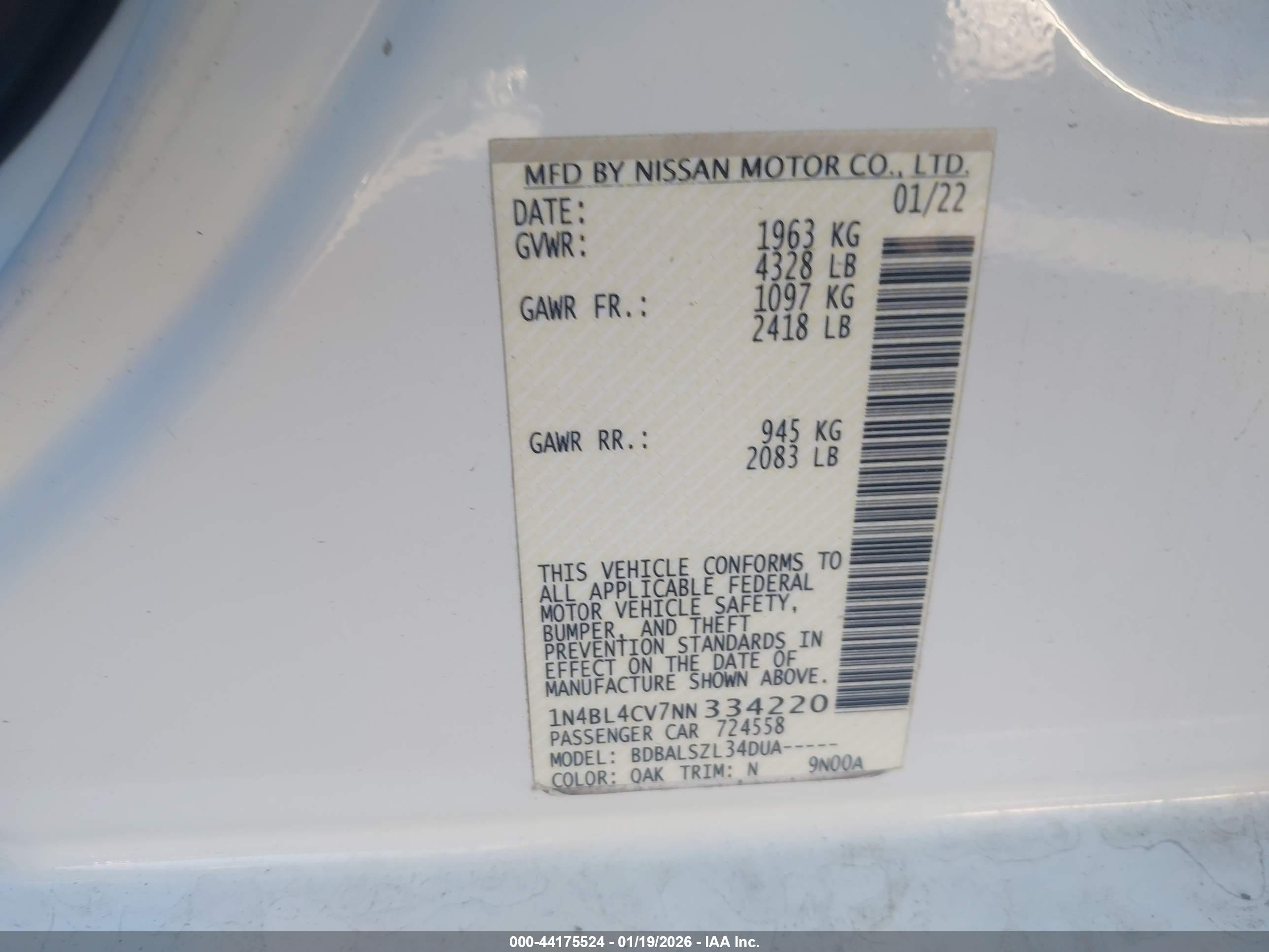 NISSAN ALTIMA image 9