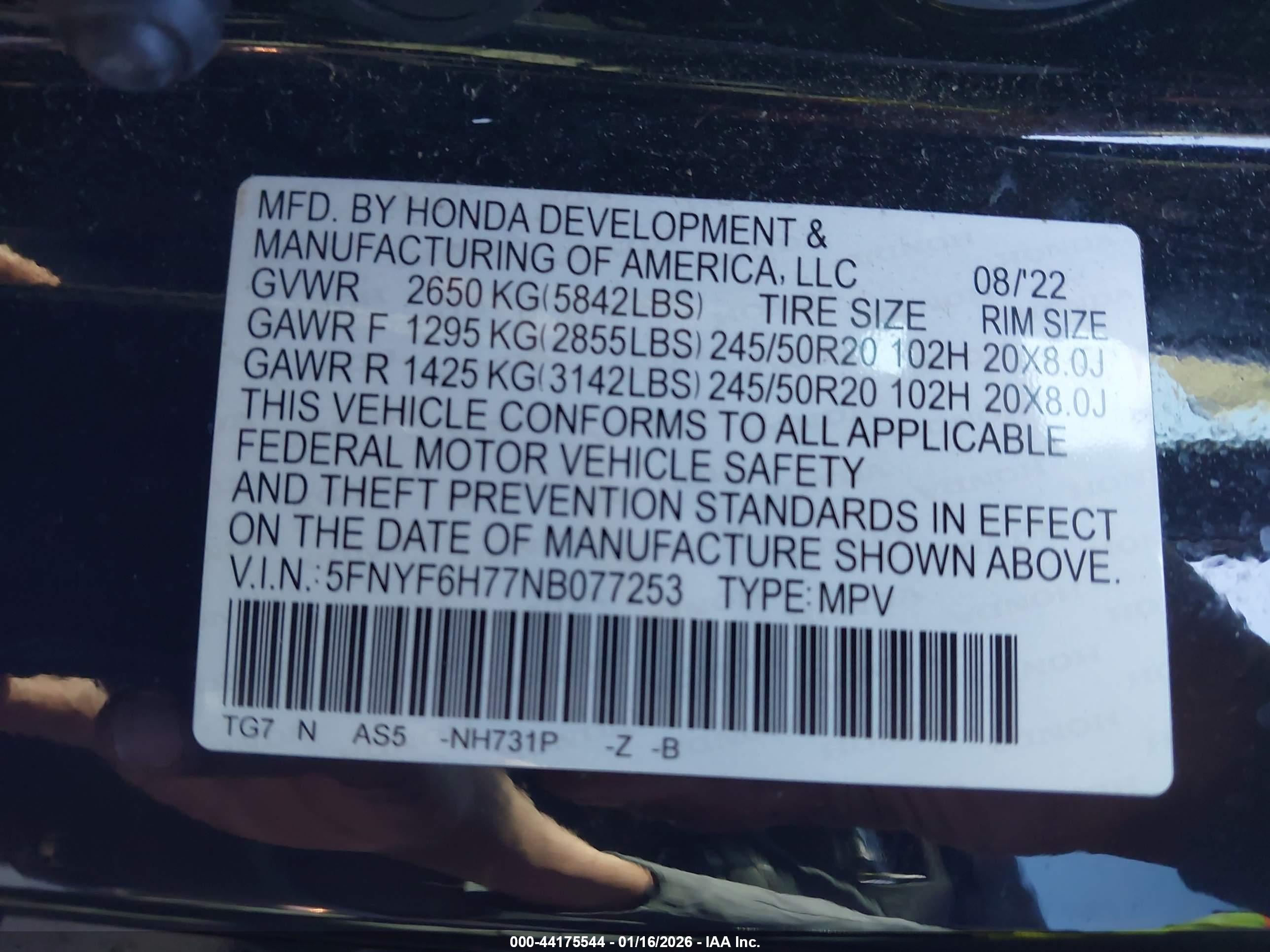 HONDA PILOT image 9
