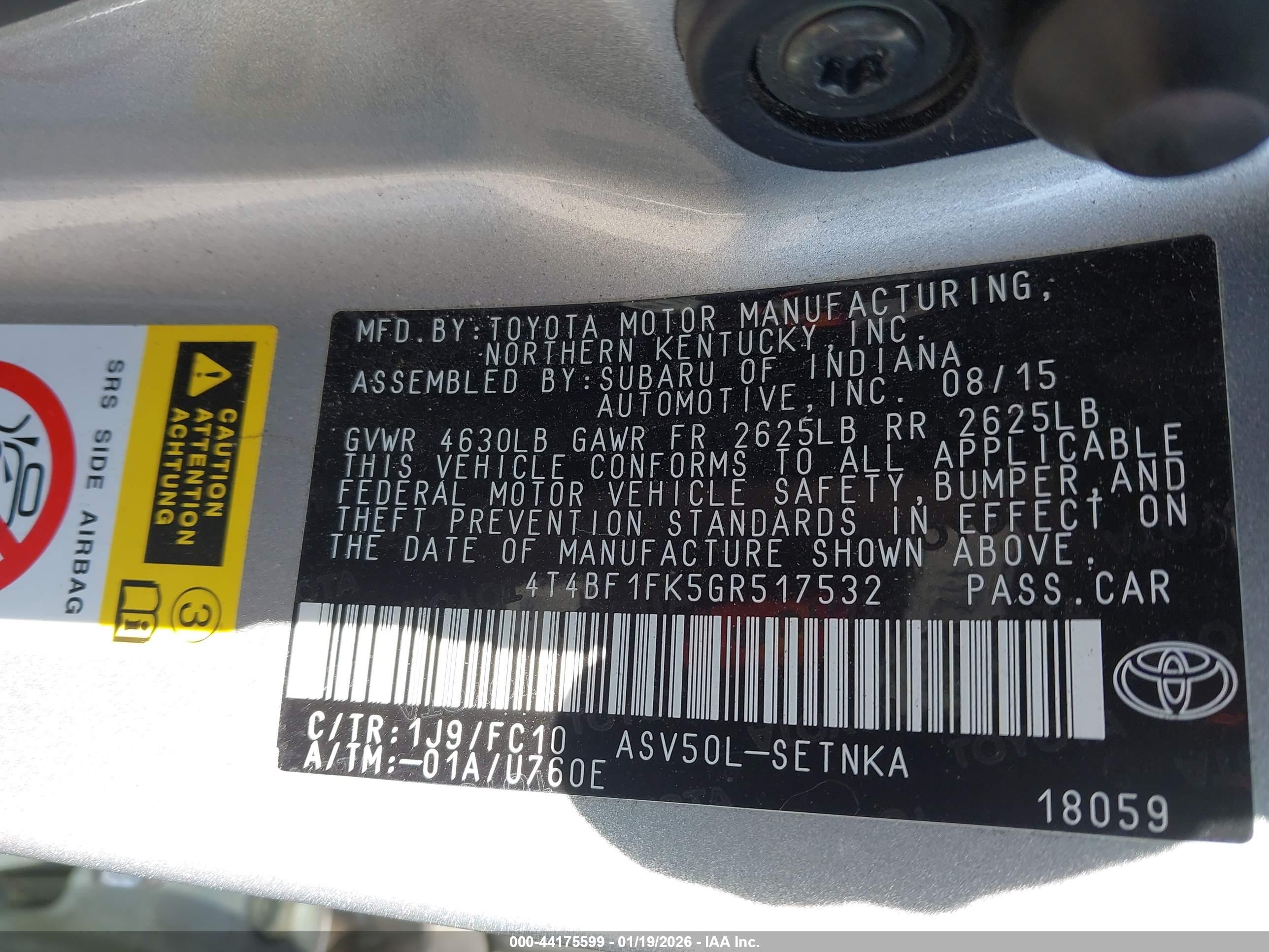 TOYOTA CAMRY image 9