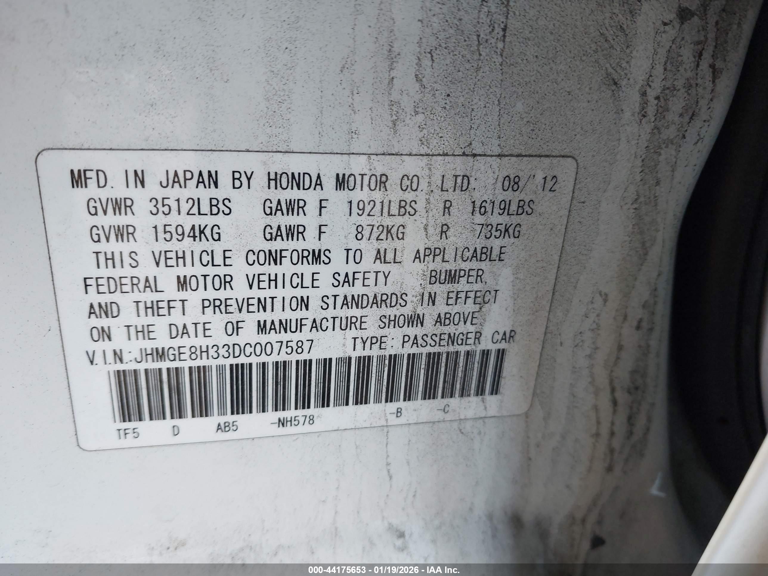 HONDA FIT image 9