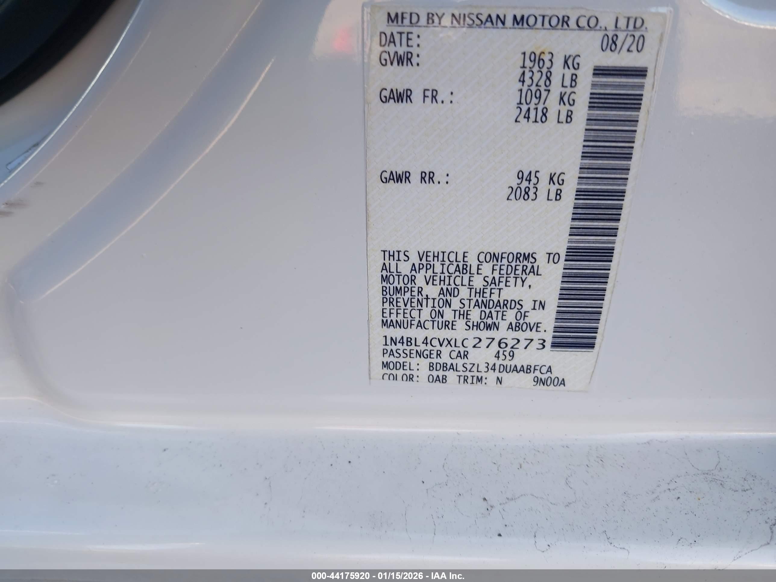 NISSAN ALTIMA image 9