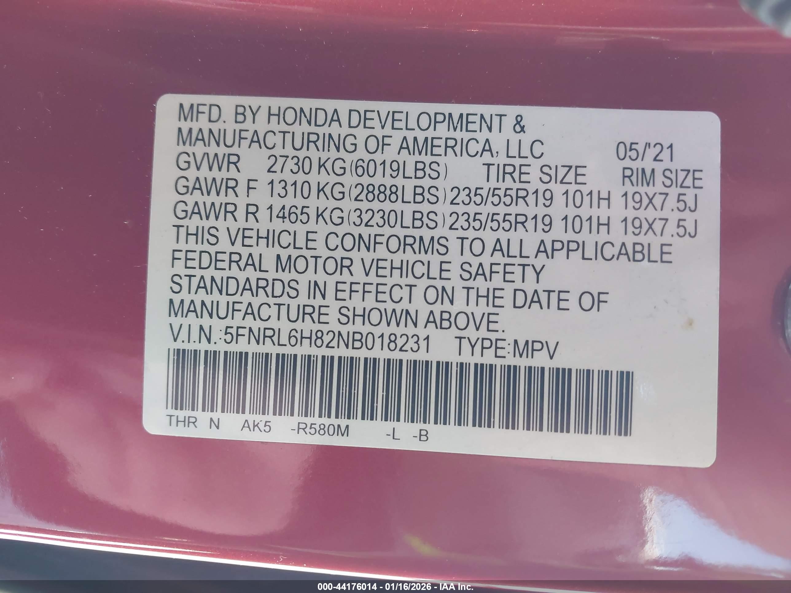 HONDA ODYSSEY image 9