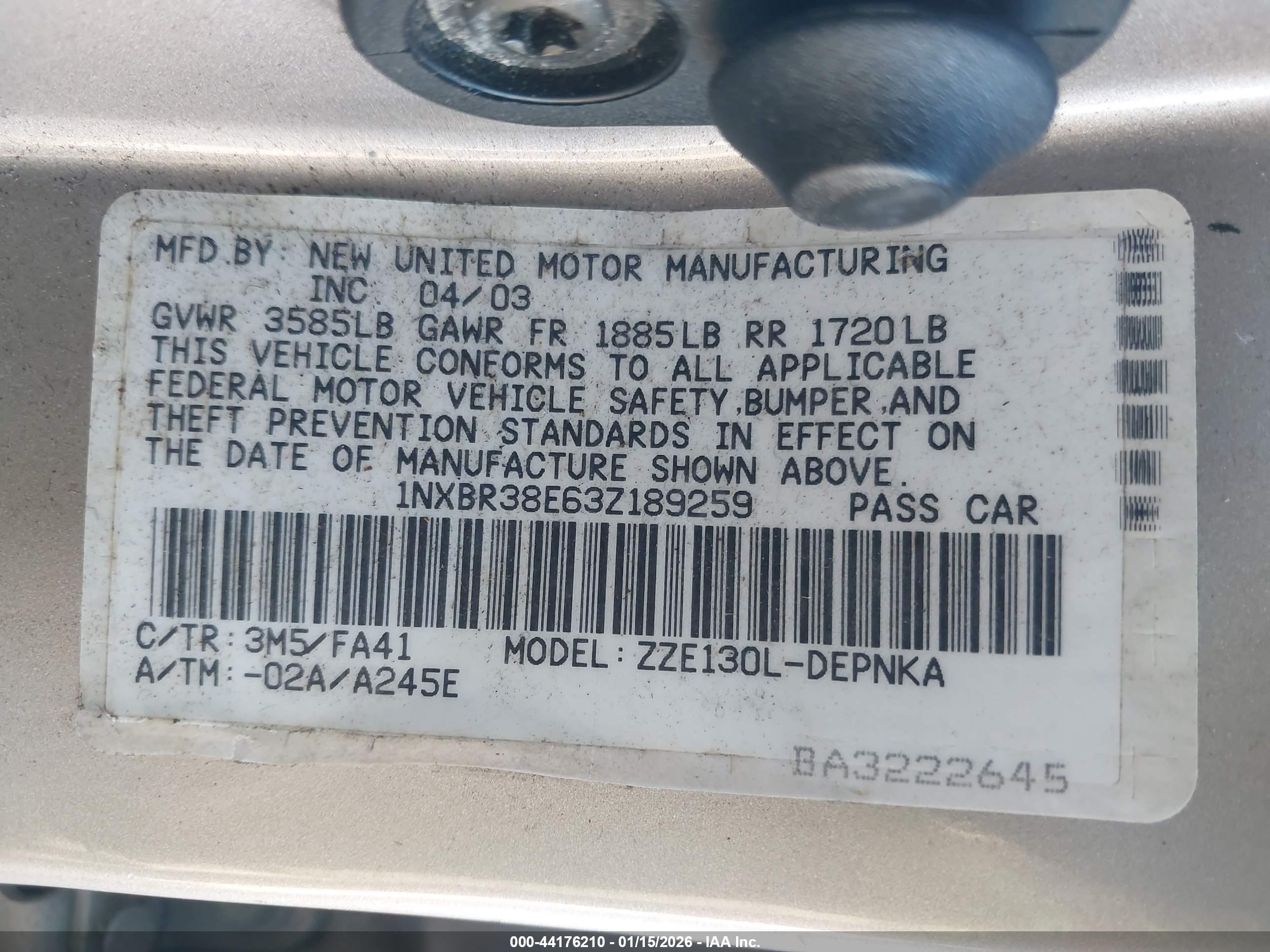 TOYOTA COROLLA image 9