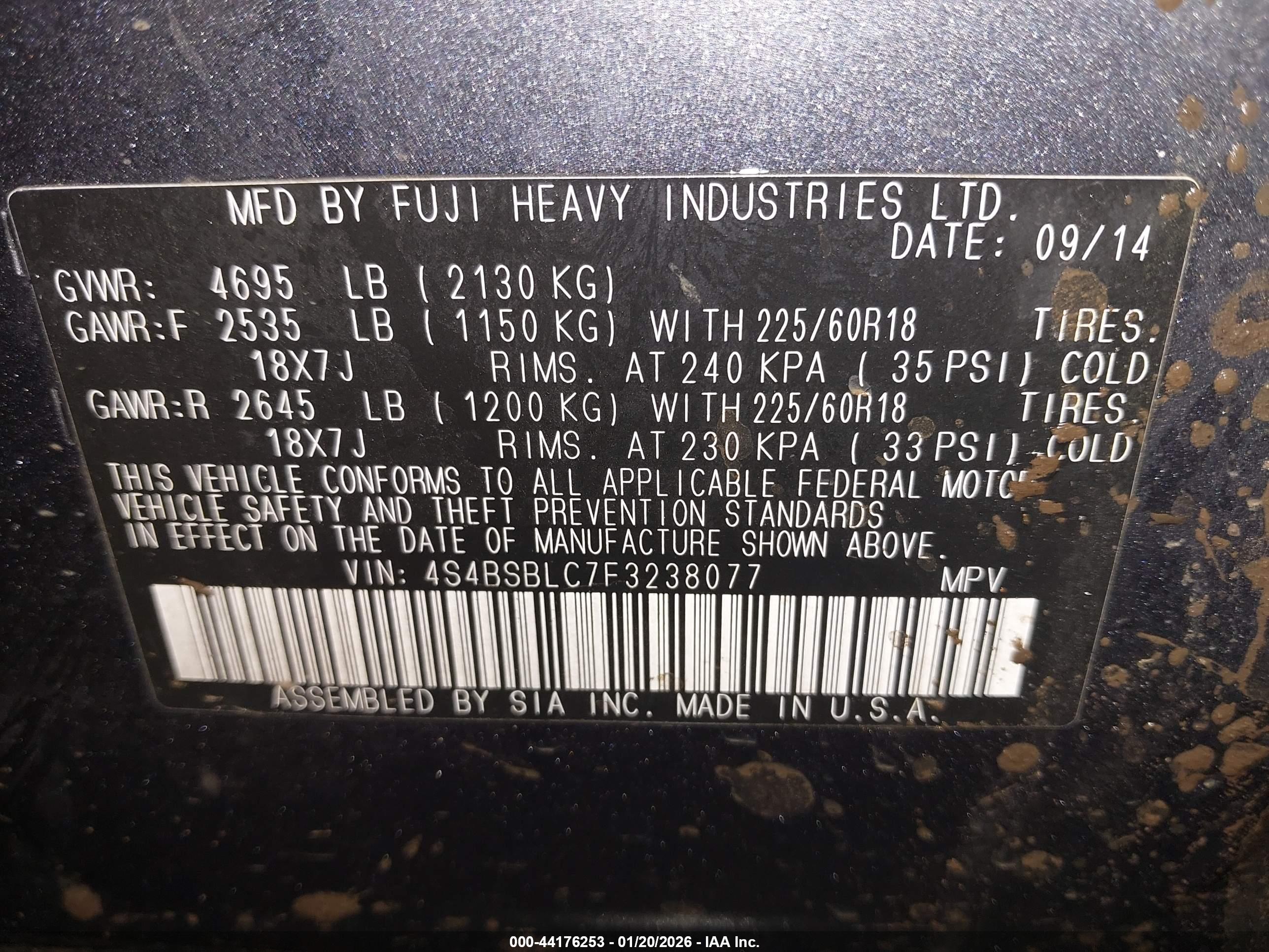 SUBARU OUTBACK image 9
