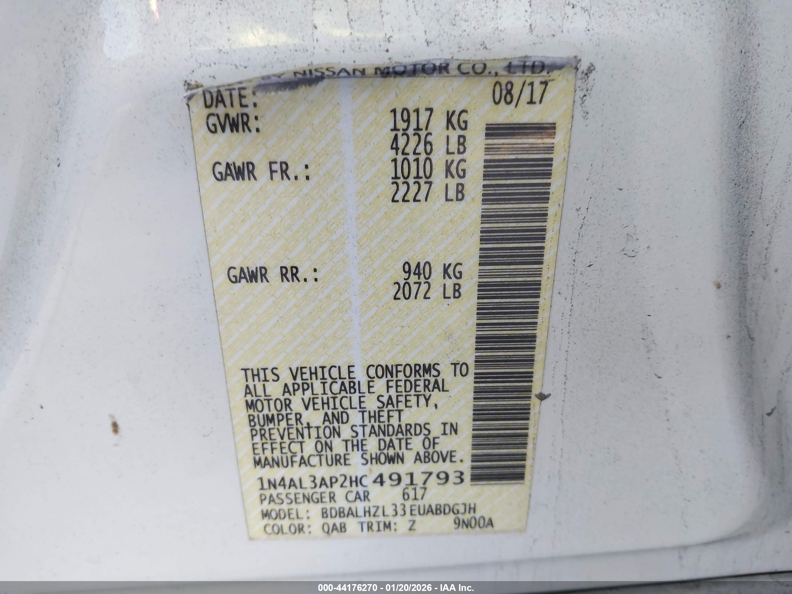 NISSAN ALTIMA image 9