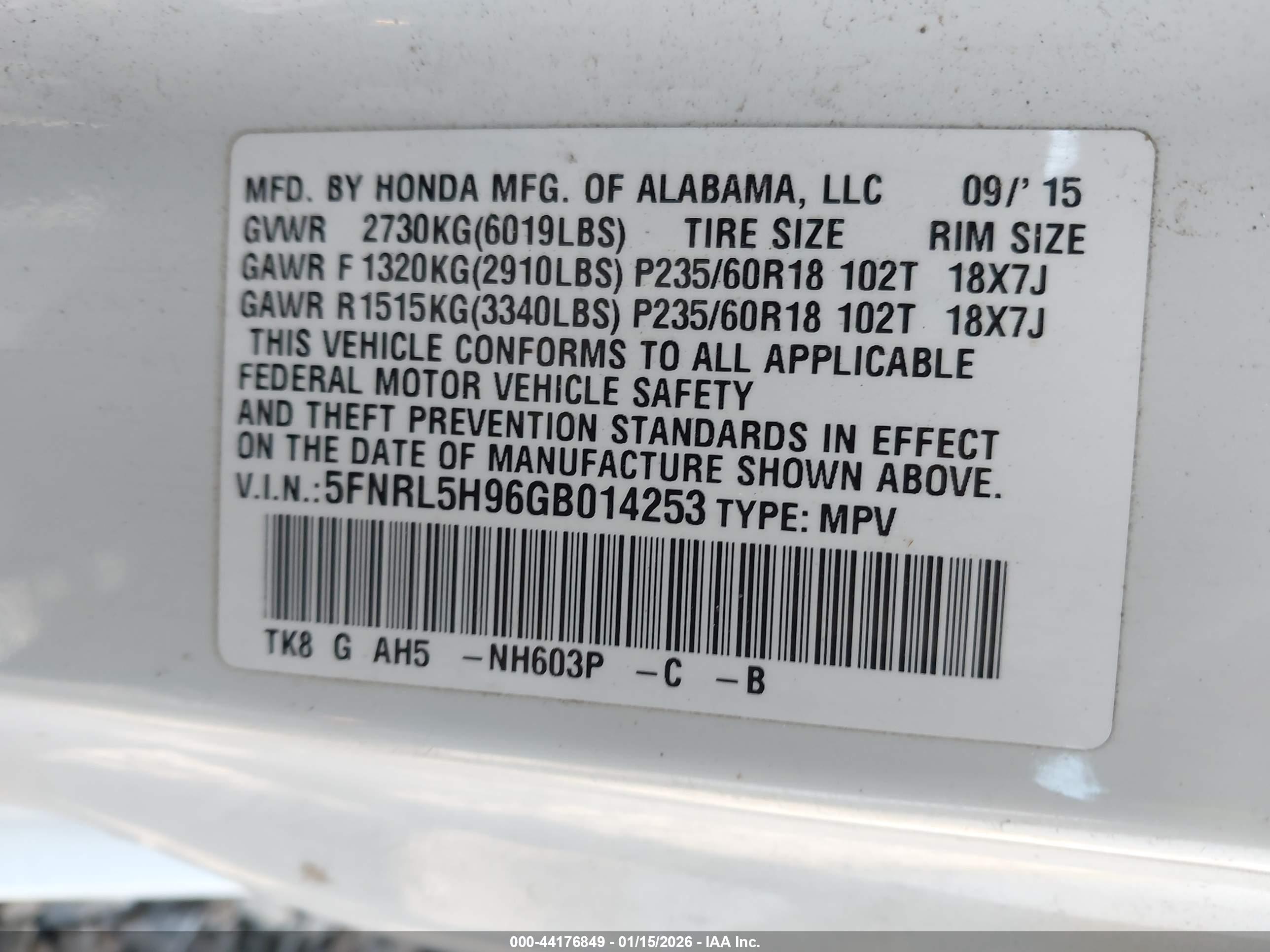 HONDA ODYSSEY image 9