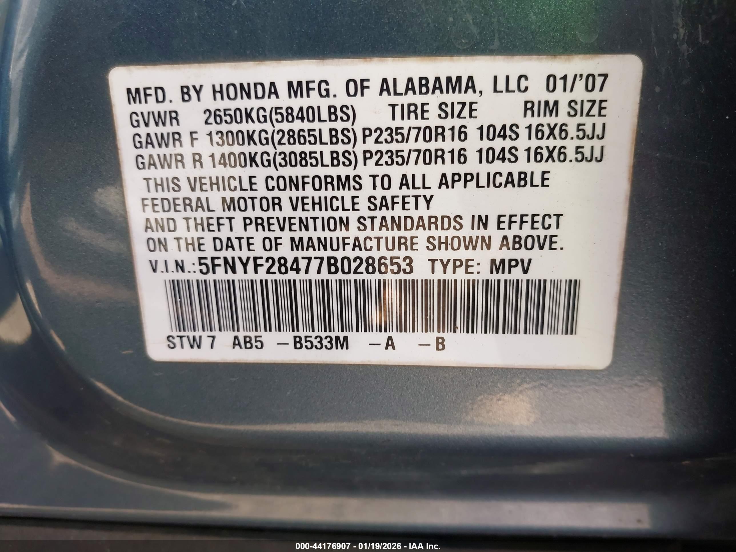 HONDA PILOT image 9